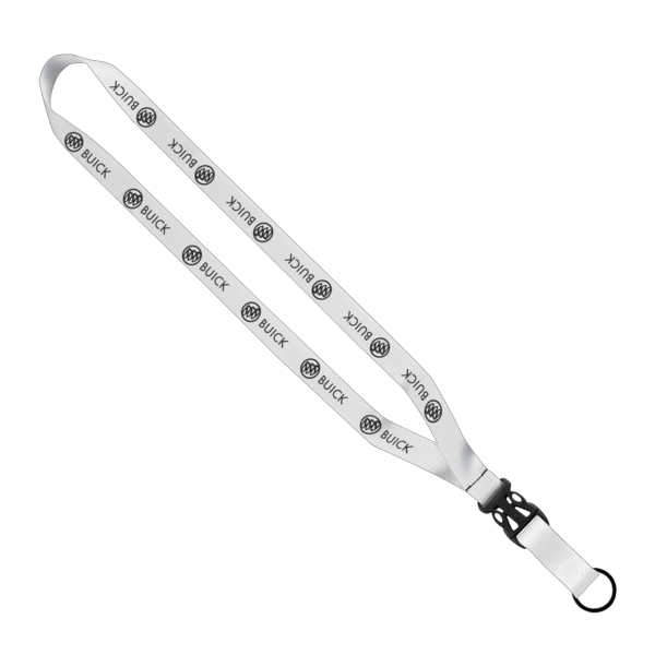3/4" Multi-Color Polyester Lanyard with Slide Buckle Release & Split-Ring