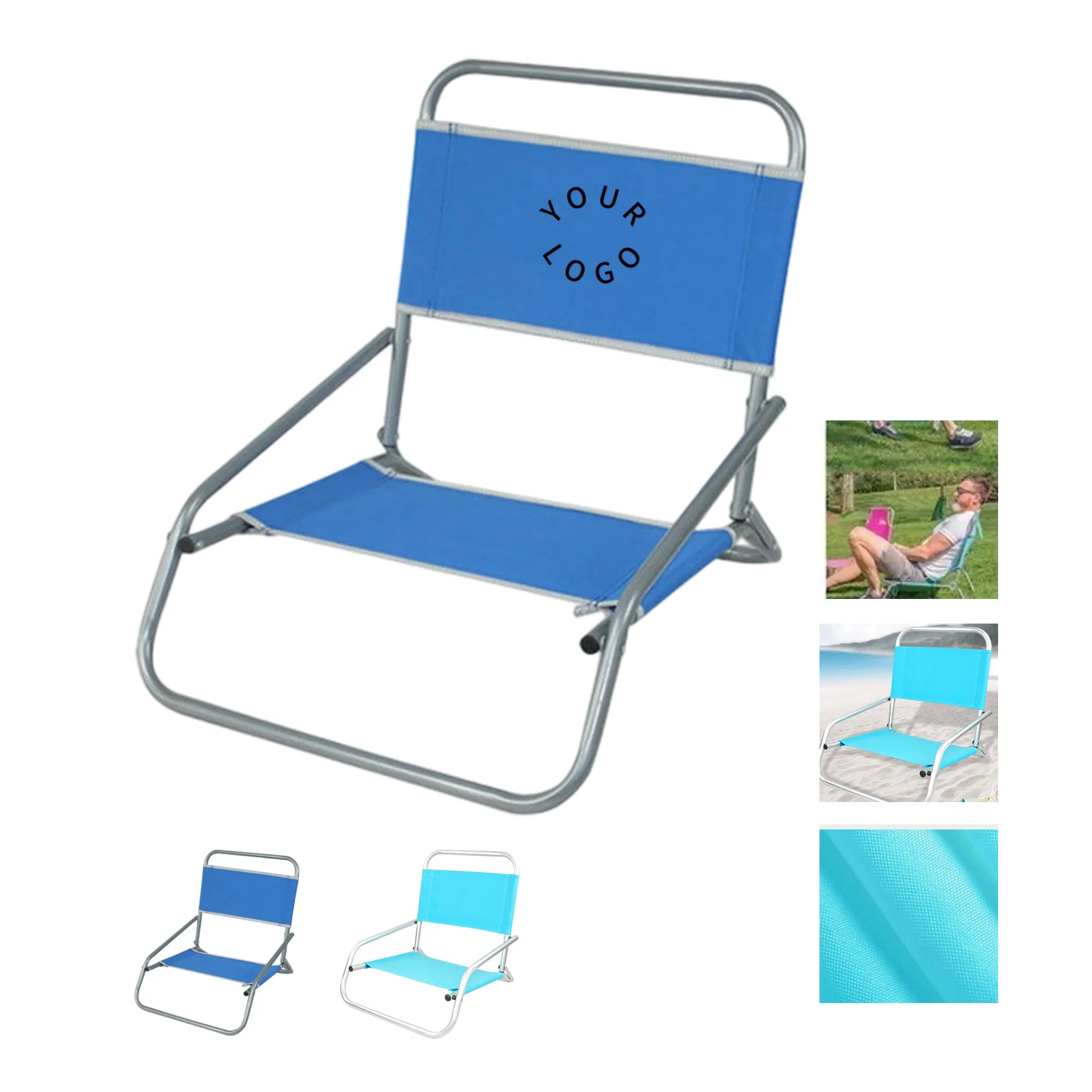 MOQ 50 Lightweight Teslin Beach Folding Chair