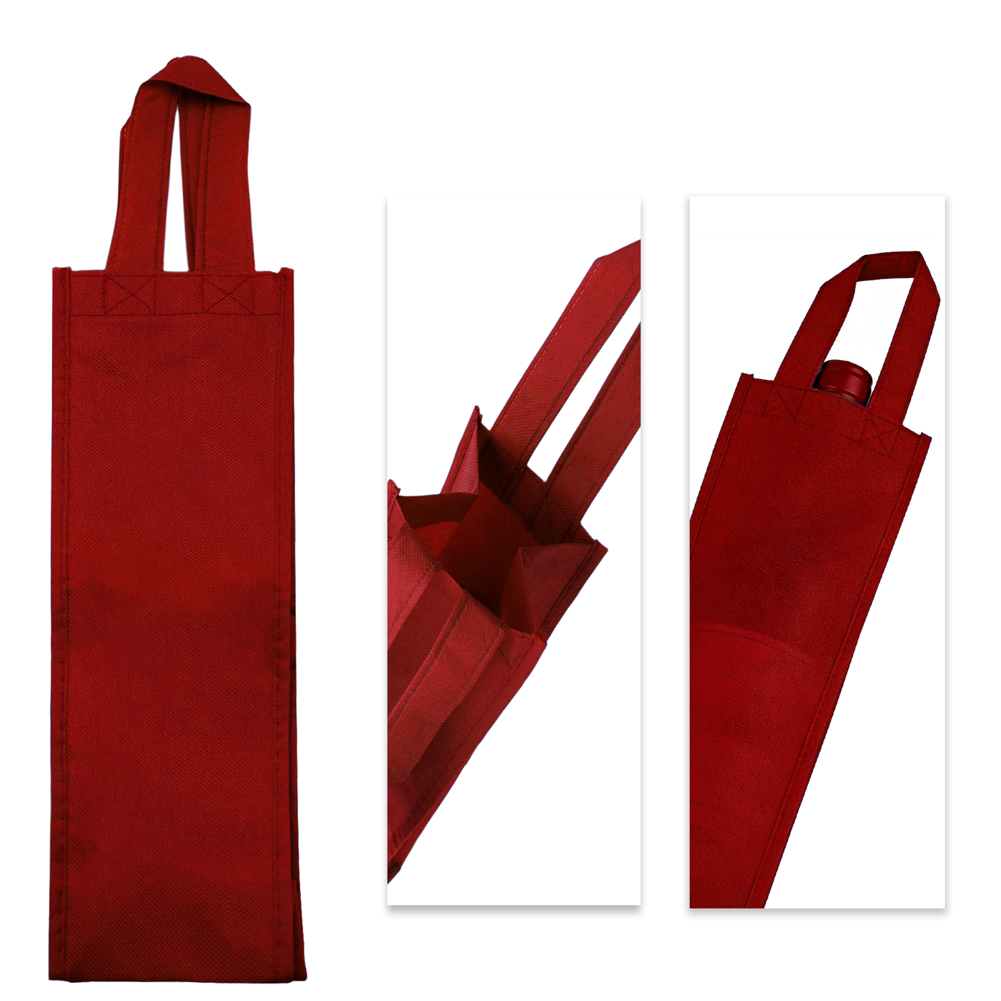 Reusable Non-Woven Single Bottle Wine Tote 3