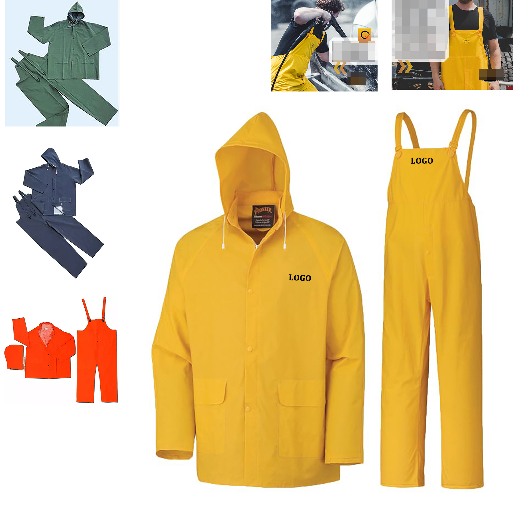 Rainwear For Men and Women,Safety Jackets and Bib Pants with Hoods 13