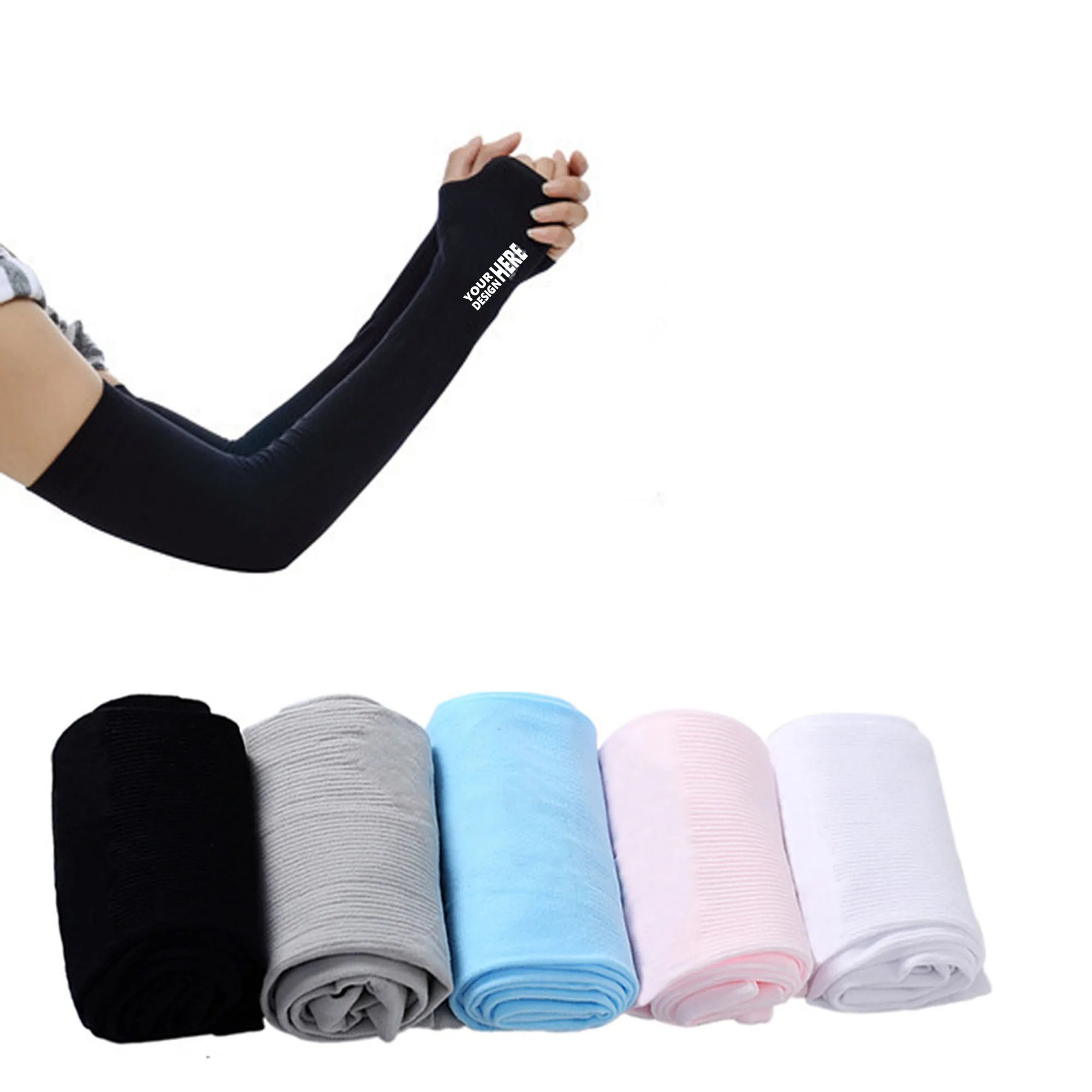 Unisex UV Protection Arm Cooling Sleeves Ice Silk 5