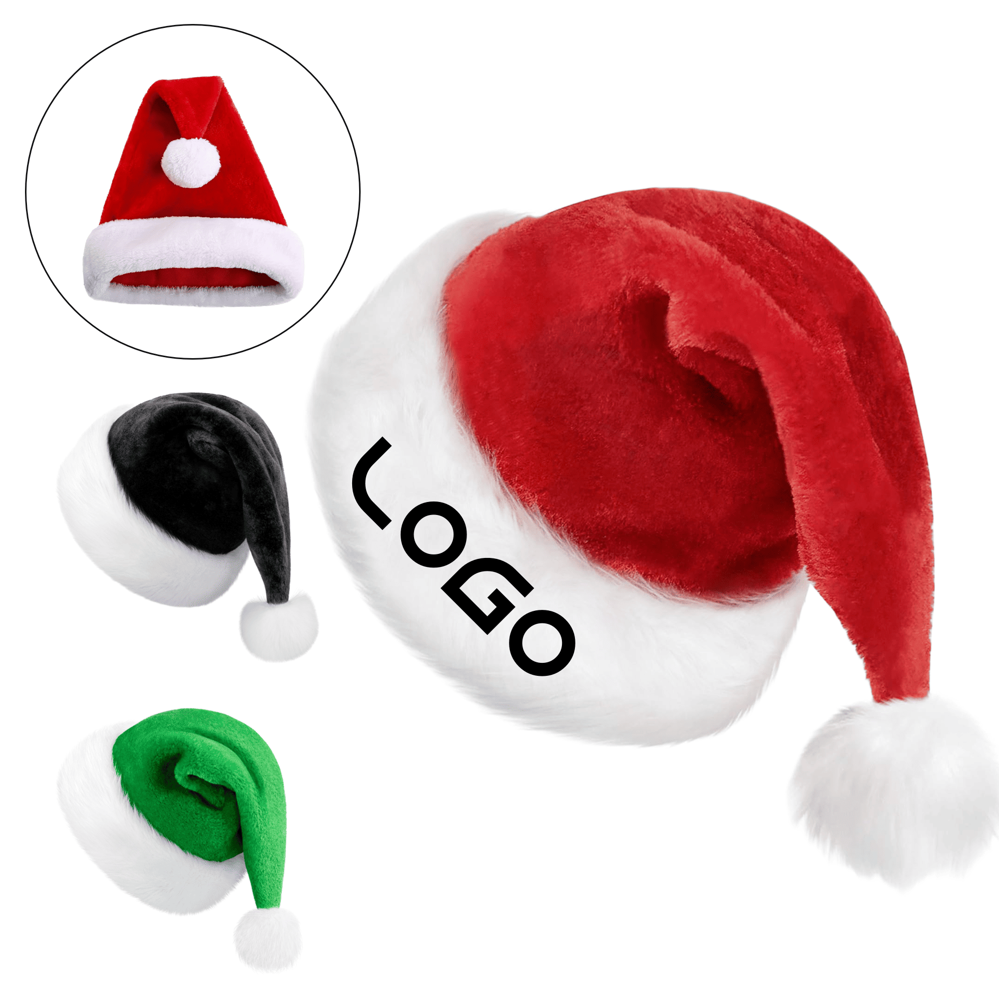 Thickened Plush Adult Christmas Santa Hat 3