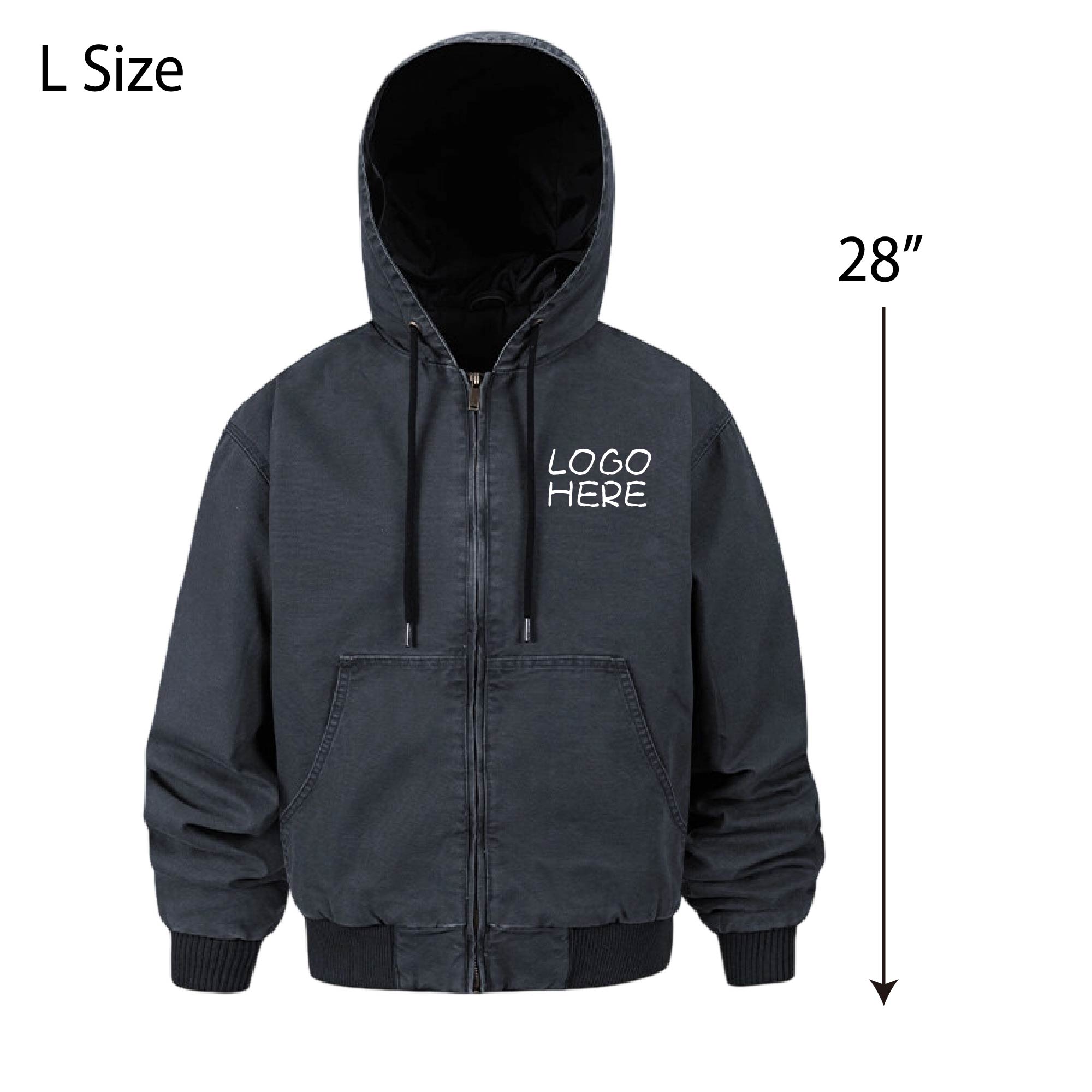 Unisex Blended Duck Zip-Front Hooded Jacket 3