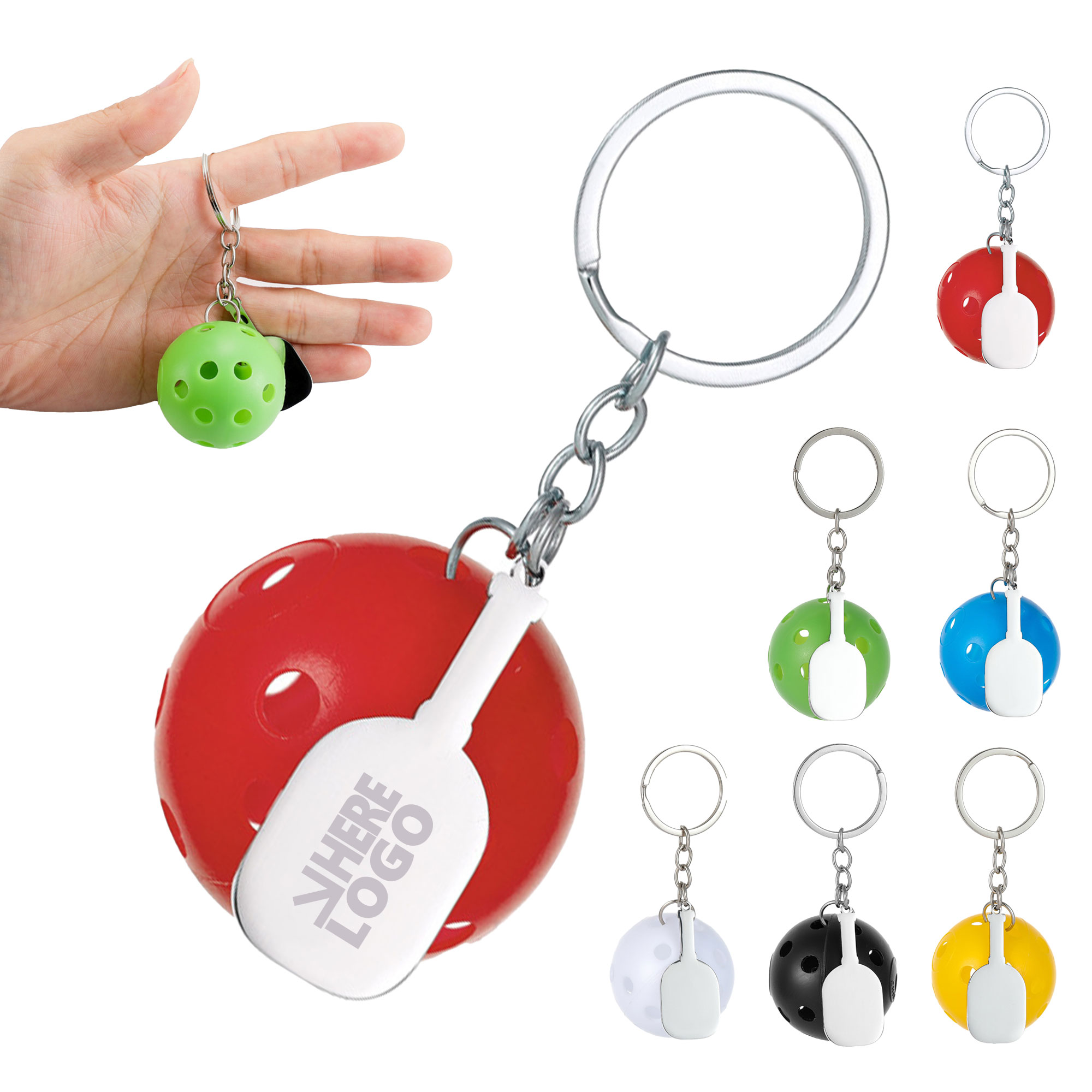 MOQ 20 Pickleball Set Key Chain Sports Gift 3