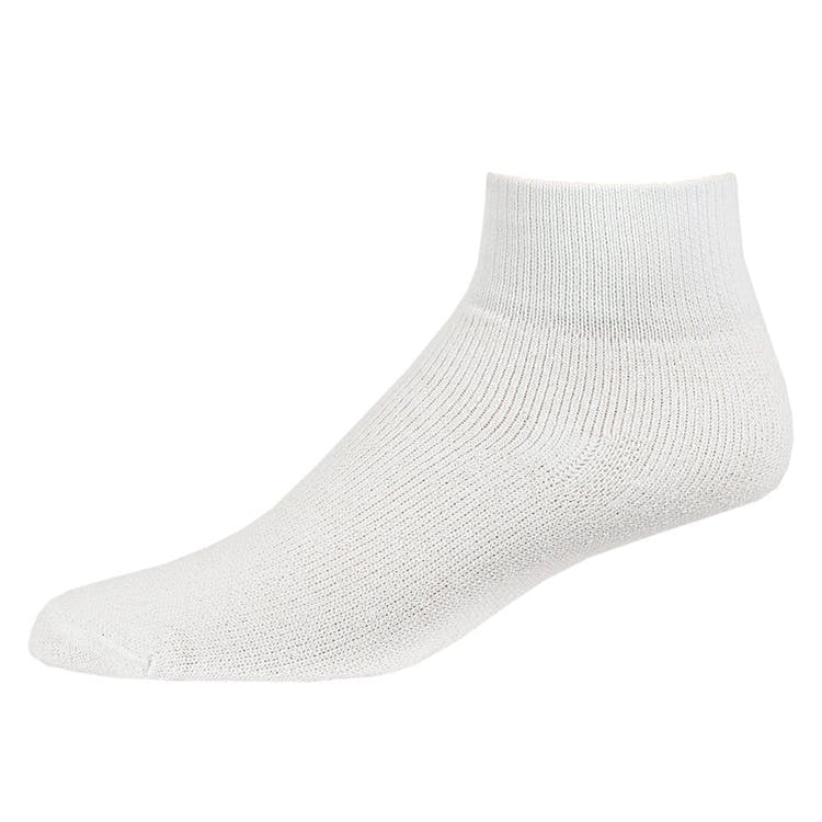 Men's Quarter Sports Socks - White Size 10-13 4 Pack 3