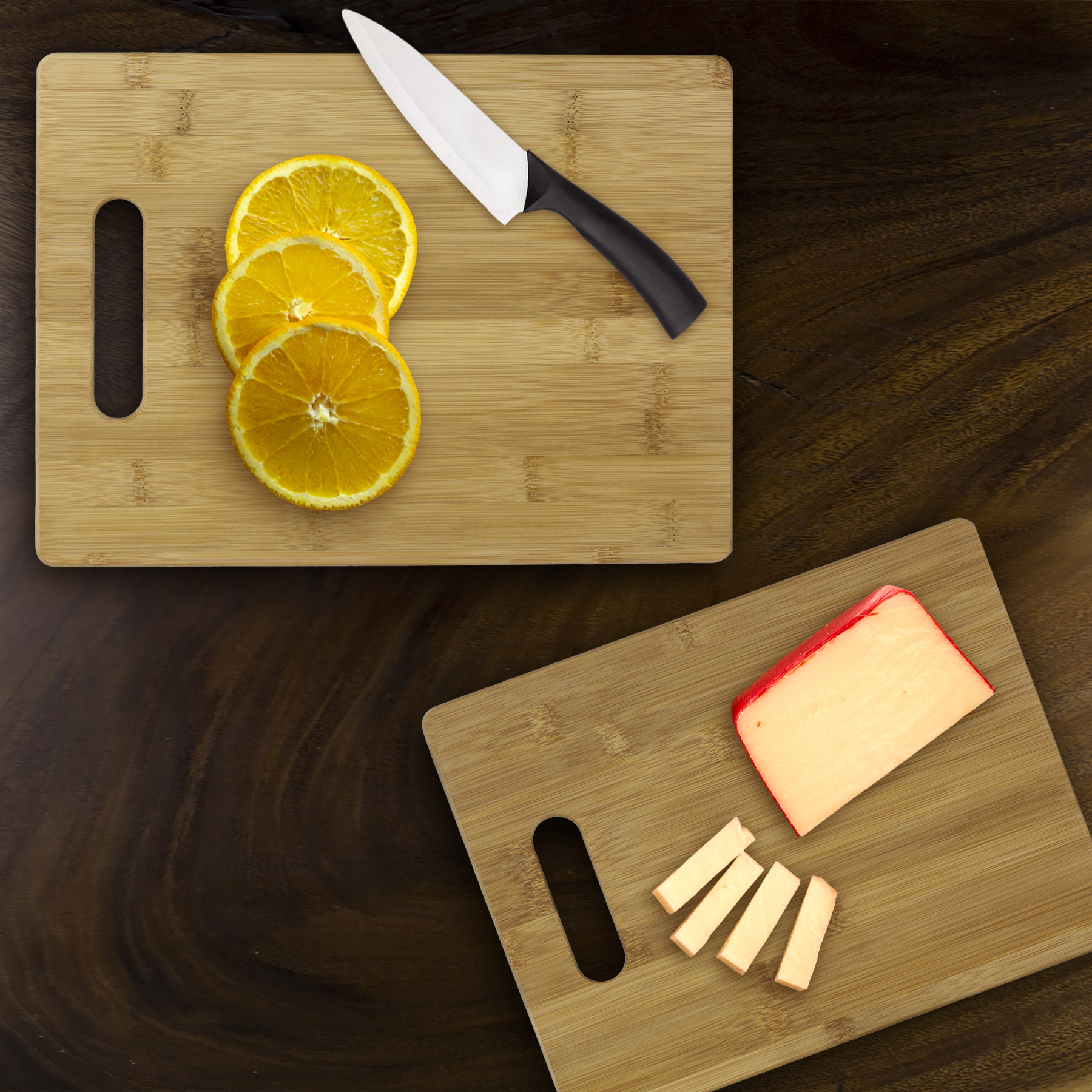 2-Piece Bamboo Cutting Board Set, 13" x 9-1/2" and 11" x 8-1/2" 16