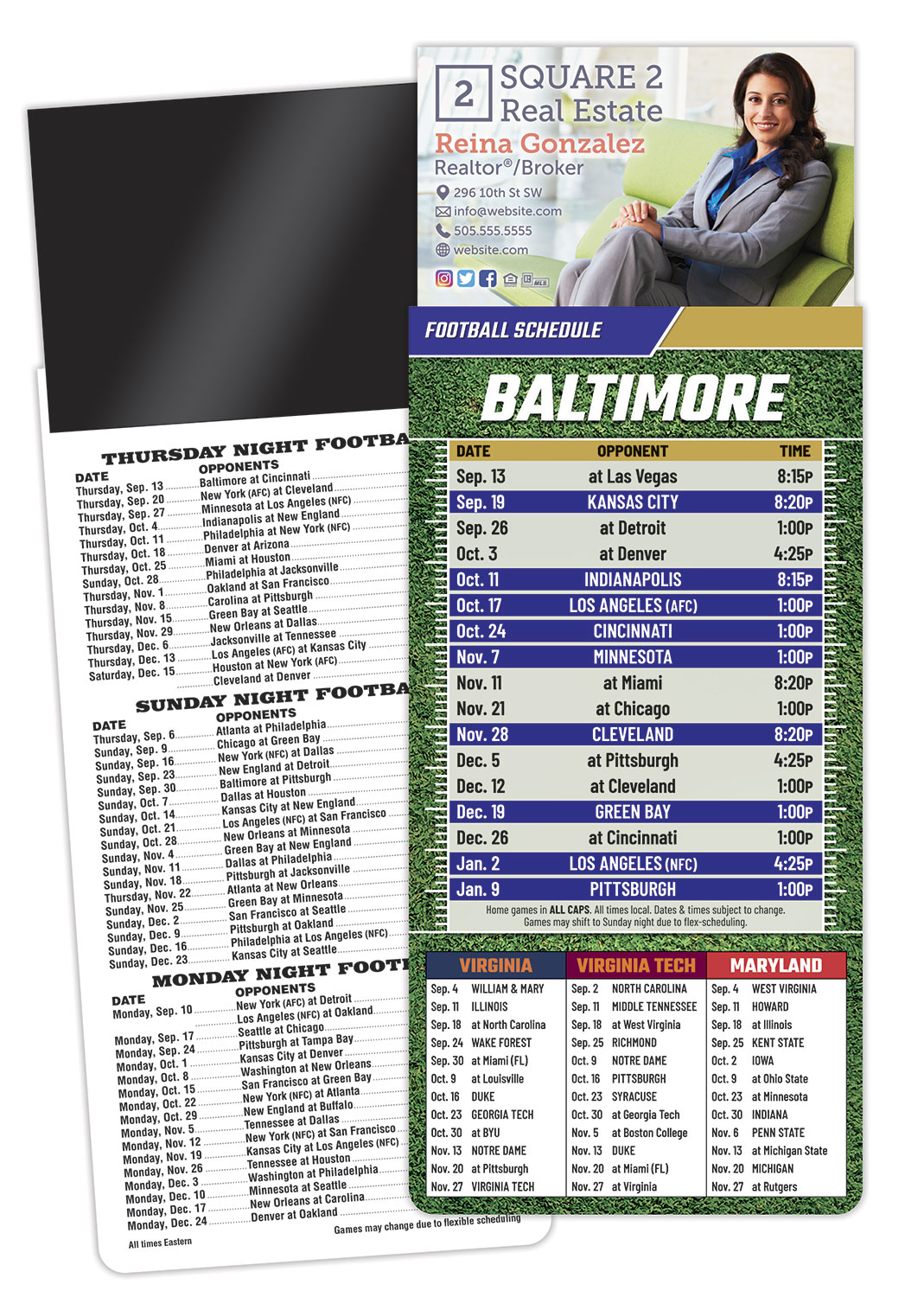 Magna-Card Business Card Magnet Football Schedules (3.5x9)