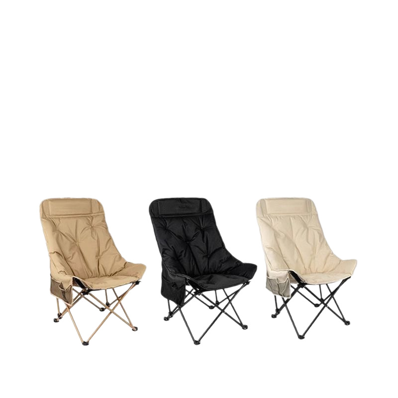 Portable Folding Camping Chair with Padded Seat & Side Pocket