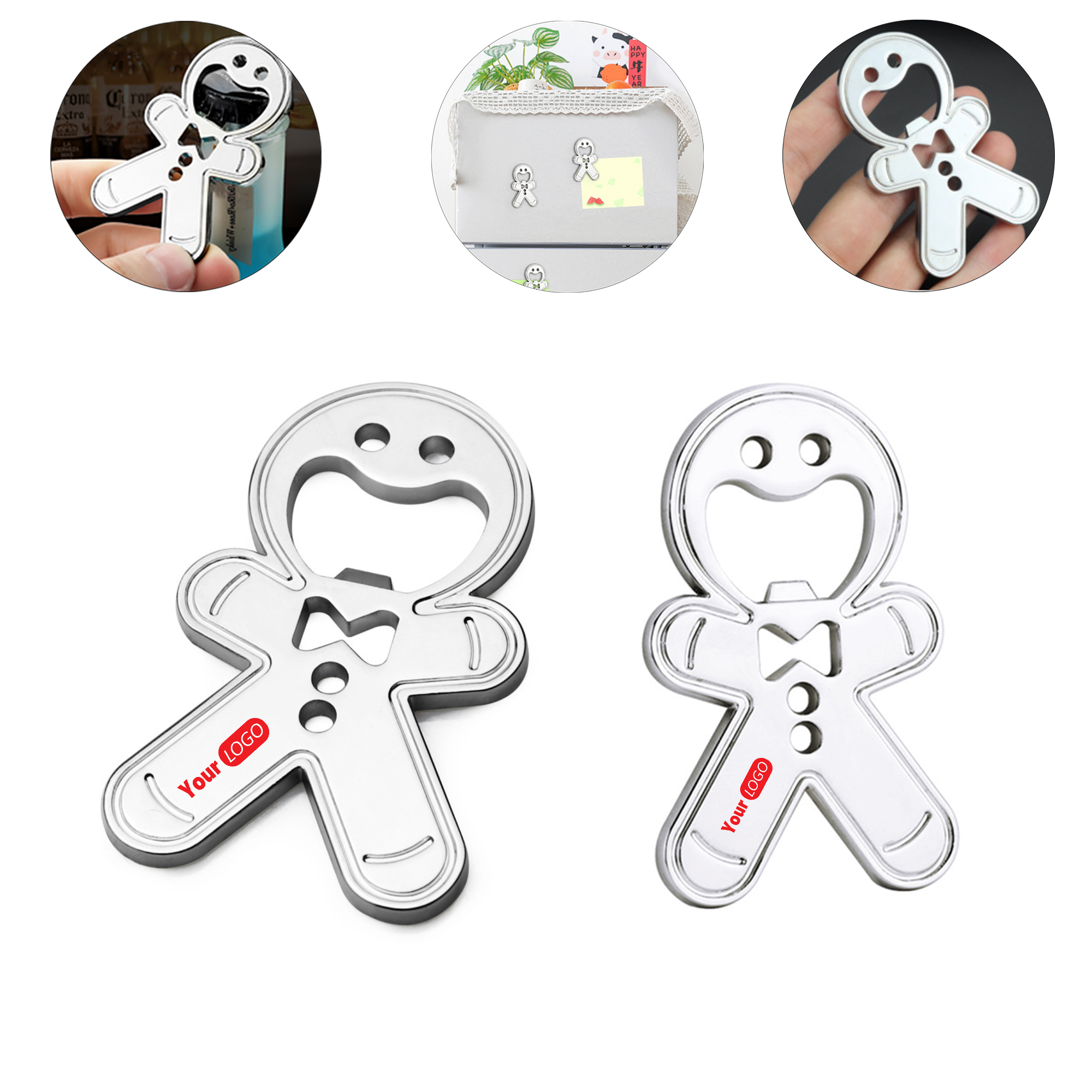 Metal Bottle Opener With Magnetic Fridge Sticker 3