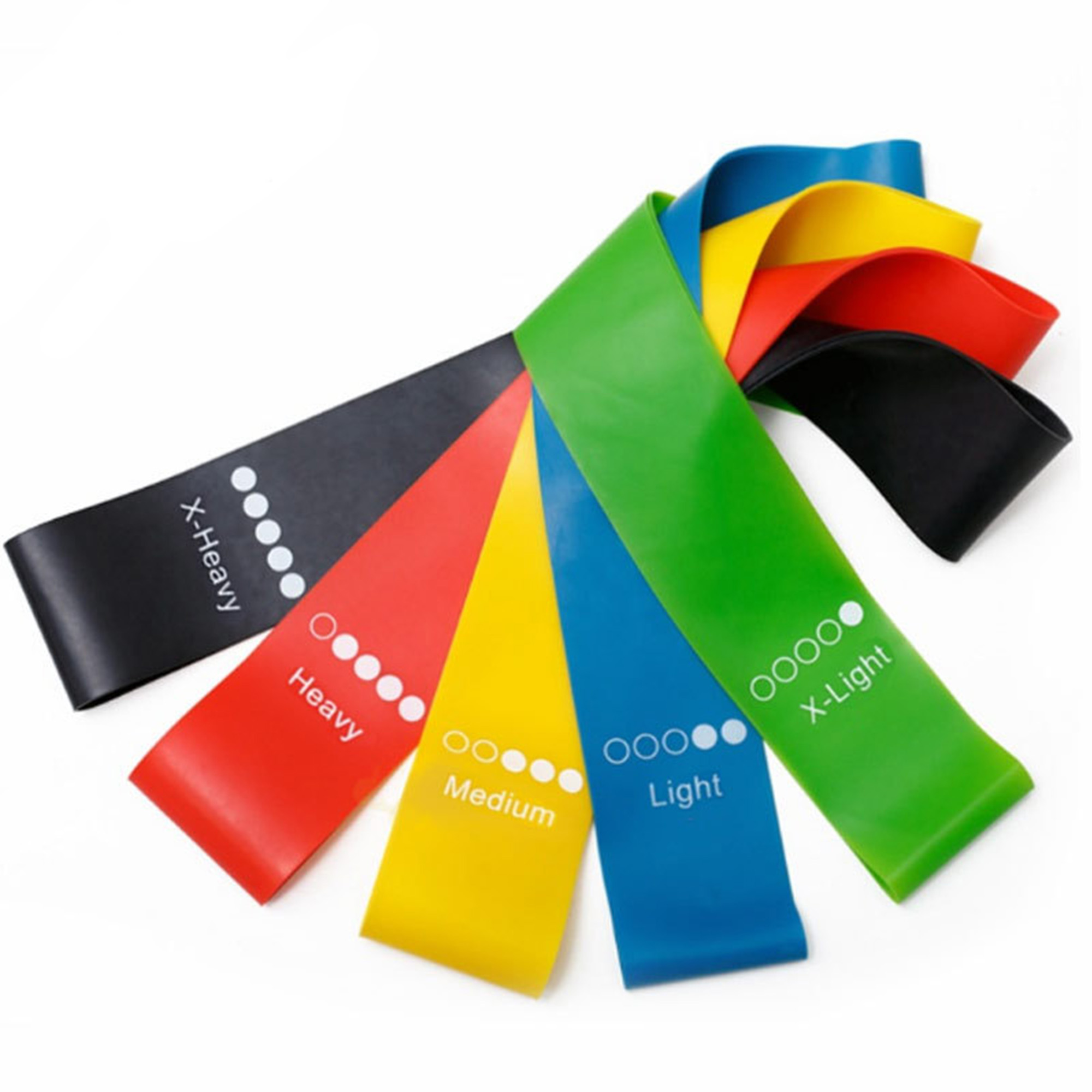 Set Of 5 TPE Yoga Training Resistance Bands
