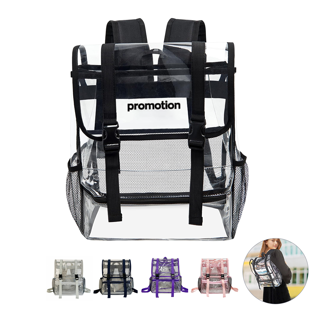 Transparent Children School Backpack W/ Buckle Closure
