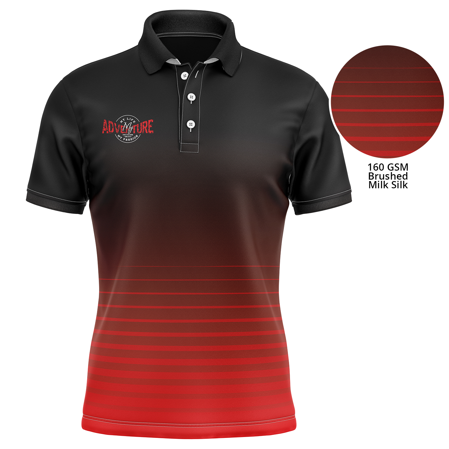 Youth 160 GSM lightweight Brushed Milk Silk Sublimation Short Sleeve Polo T-shirt