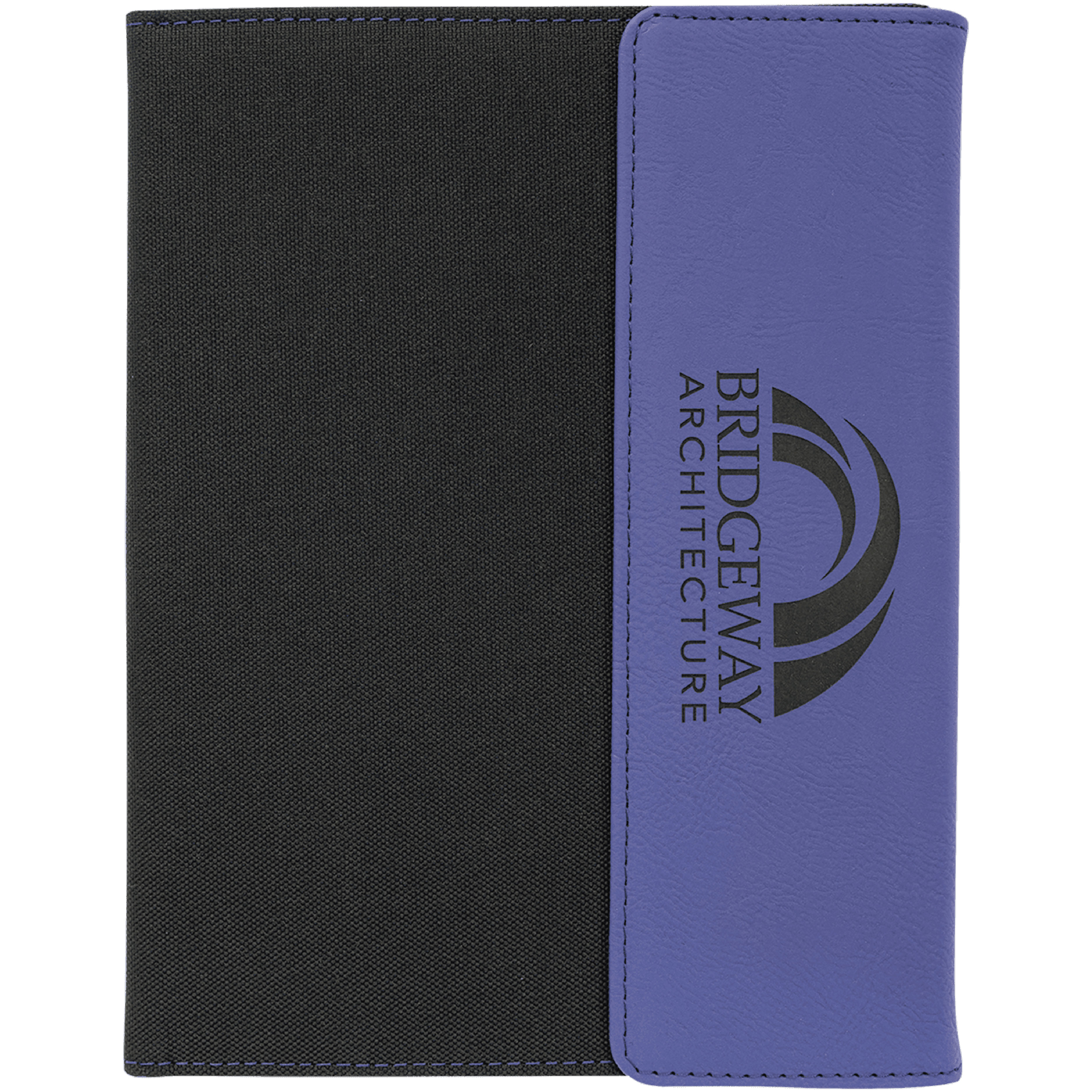 7" x 9" Purple Leatherette & Black Canvas Portfolio
