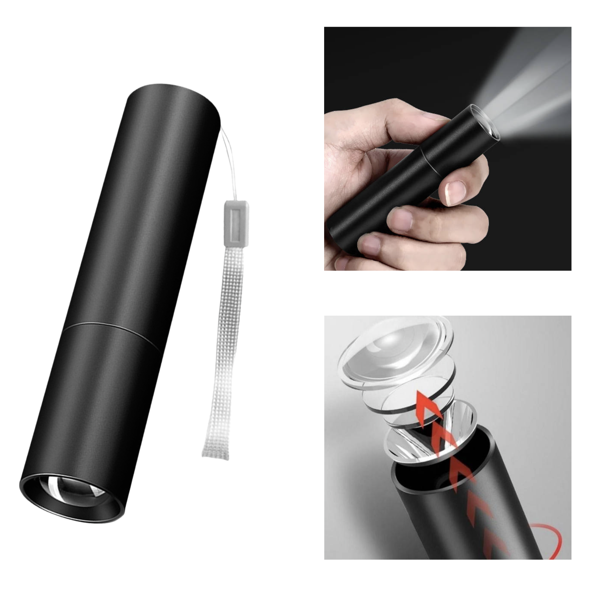 MOQ 10 PCS Durable Portable Adjustable Flashlight