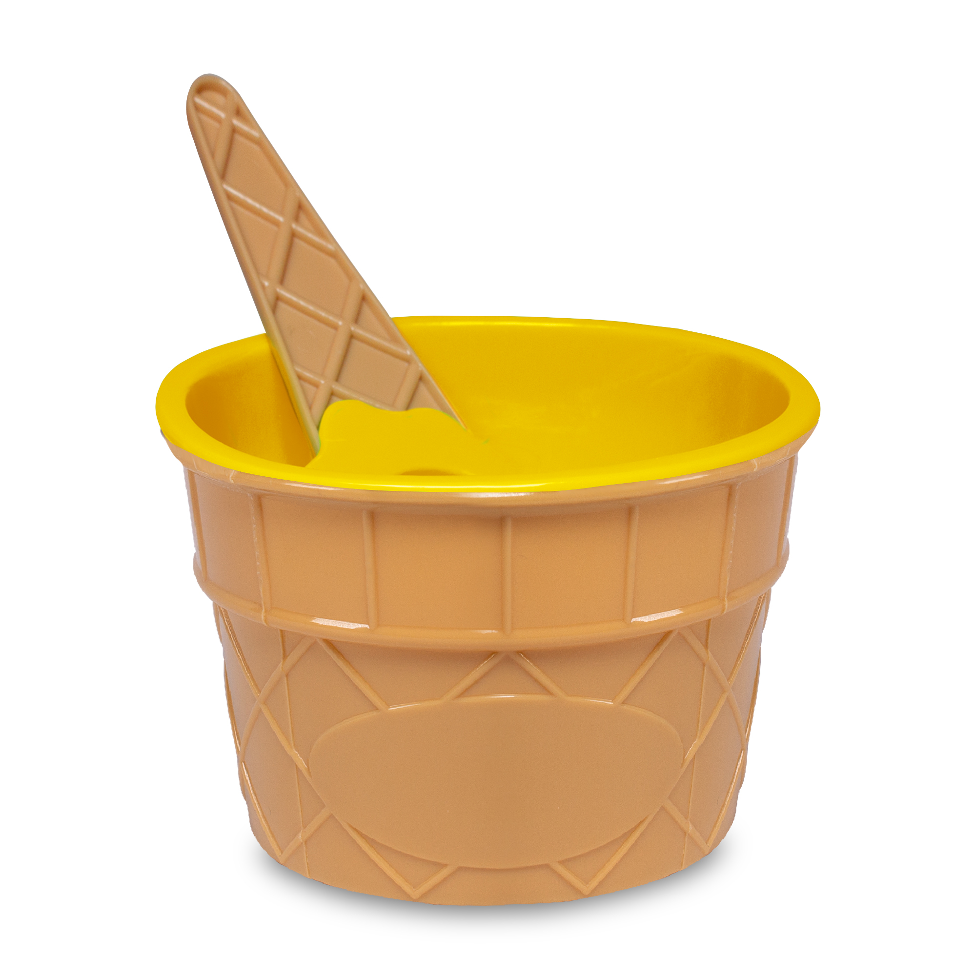 Yellow Ice Cream Bowl and Spoon Set(Imprintable) 8