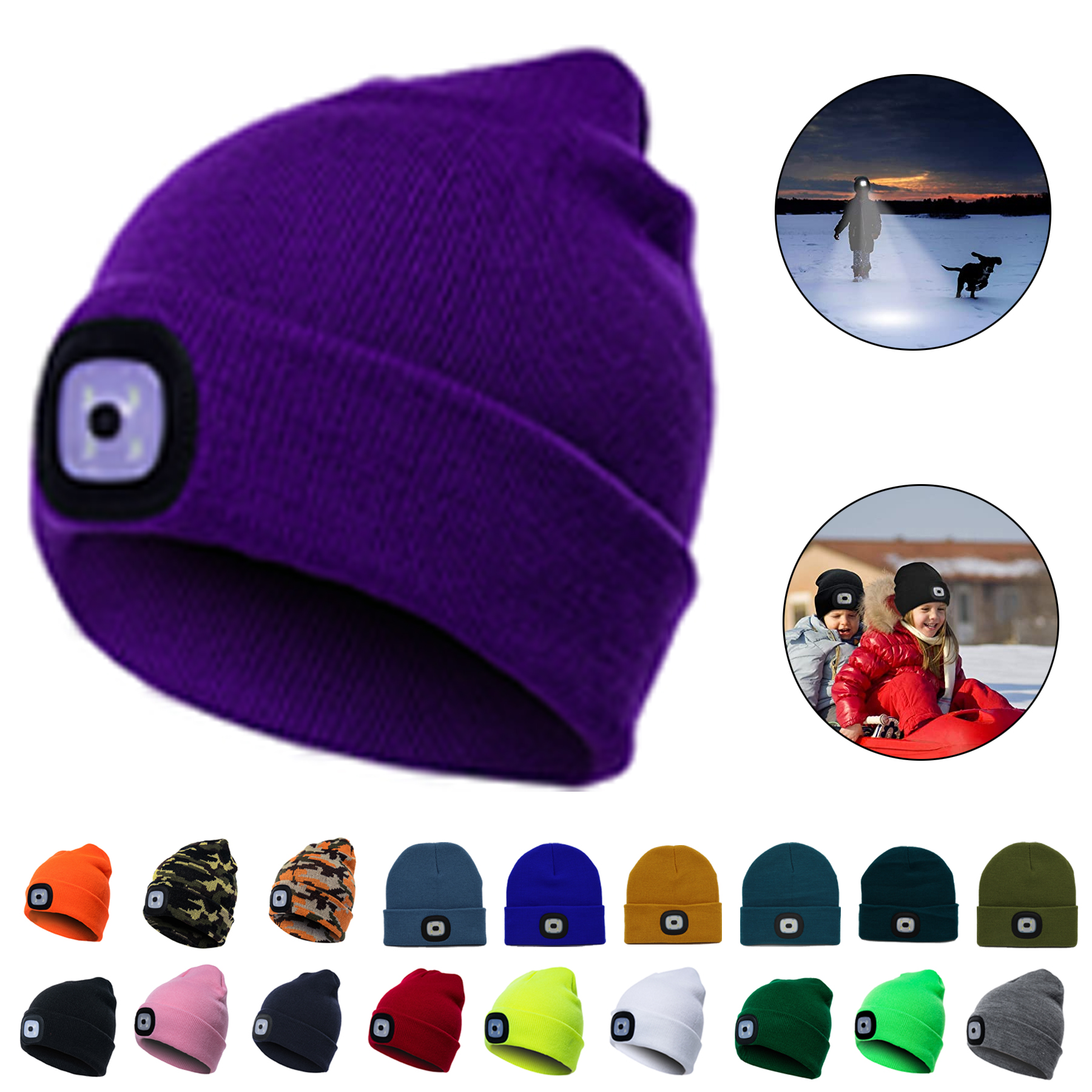 LED Headlamp Hats Winter Cap 4