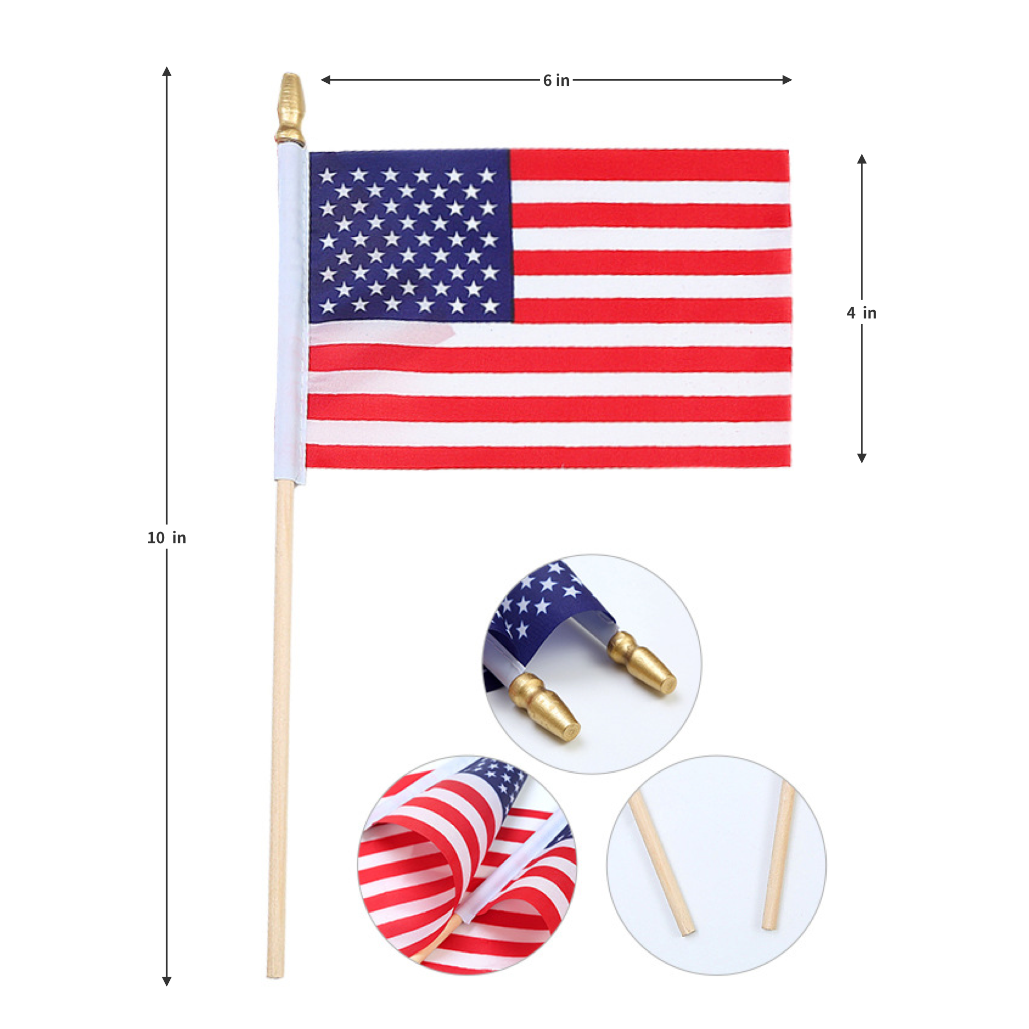 Vibrant Full Color Event Double-Sided Mini Handheld Flag 3