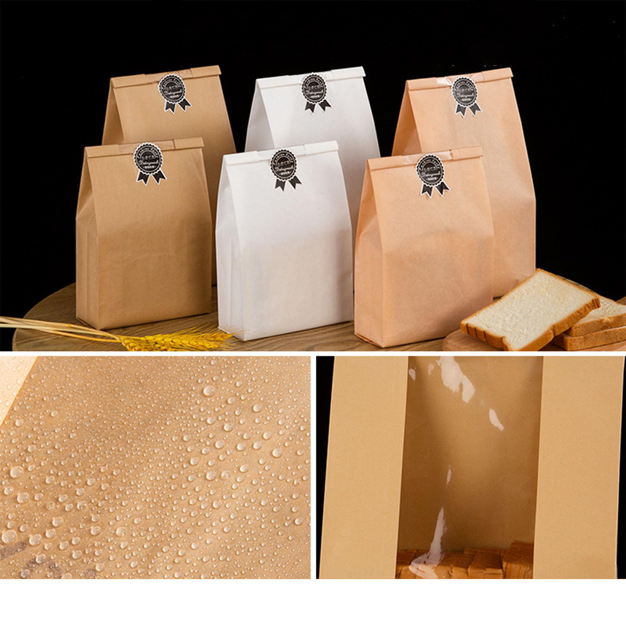 Transparent Window Kraft Paper Bakery Bags 9