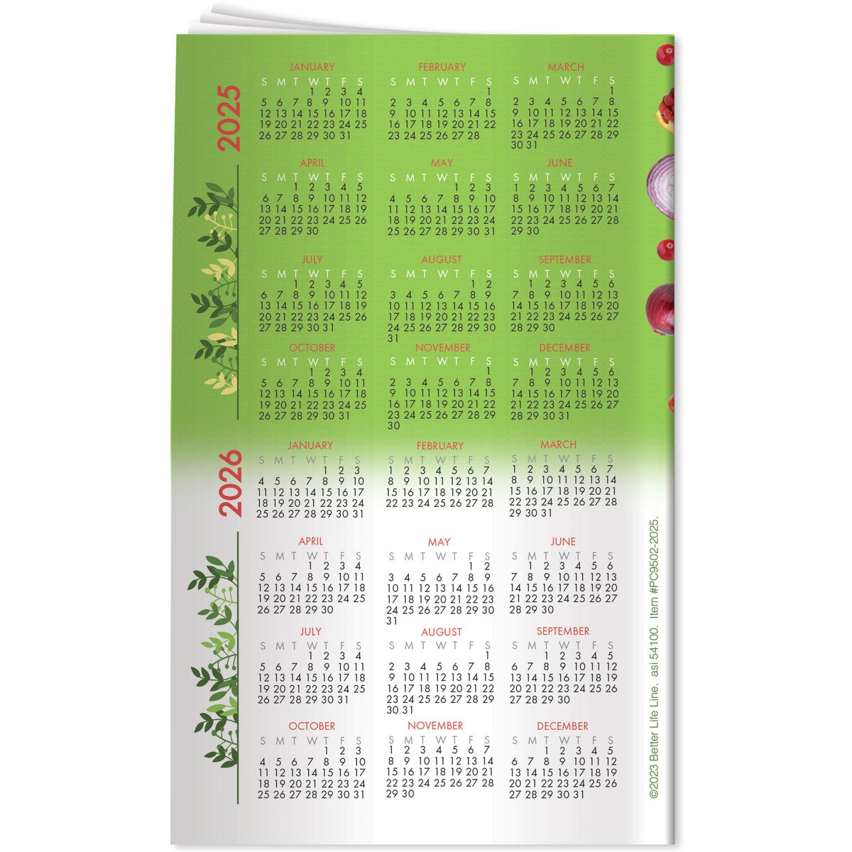 Pocket Calendar - 2025 Good Health - PC9502-2025 | BigPromotions pocket-calendar-2025-good-health-pc9502-2025-bigpromotions