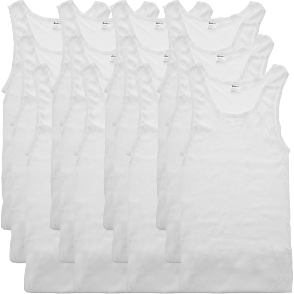 Men's Ribbed Tank Tops - White 2