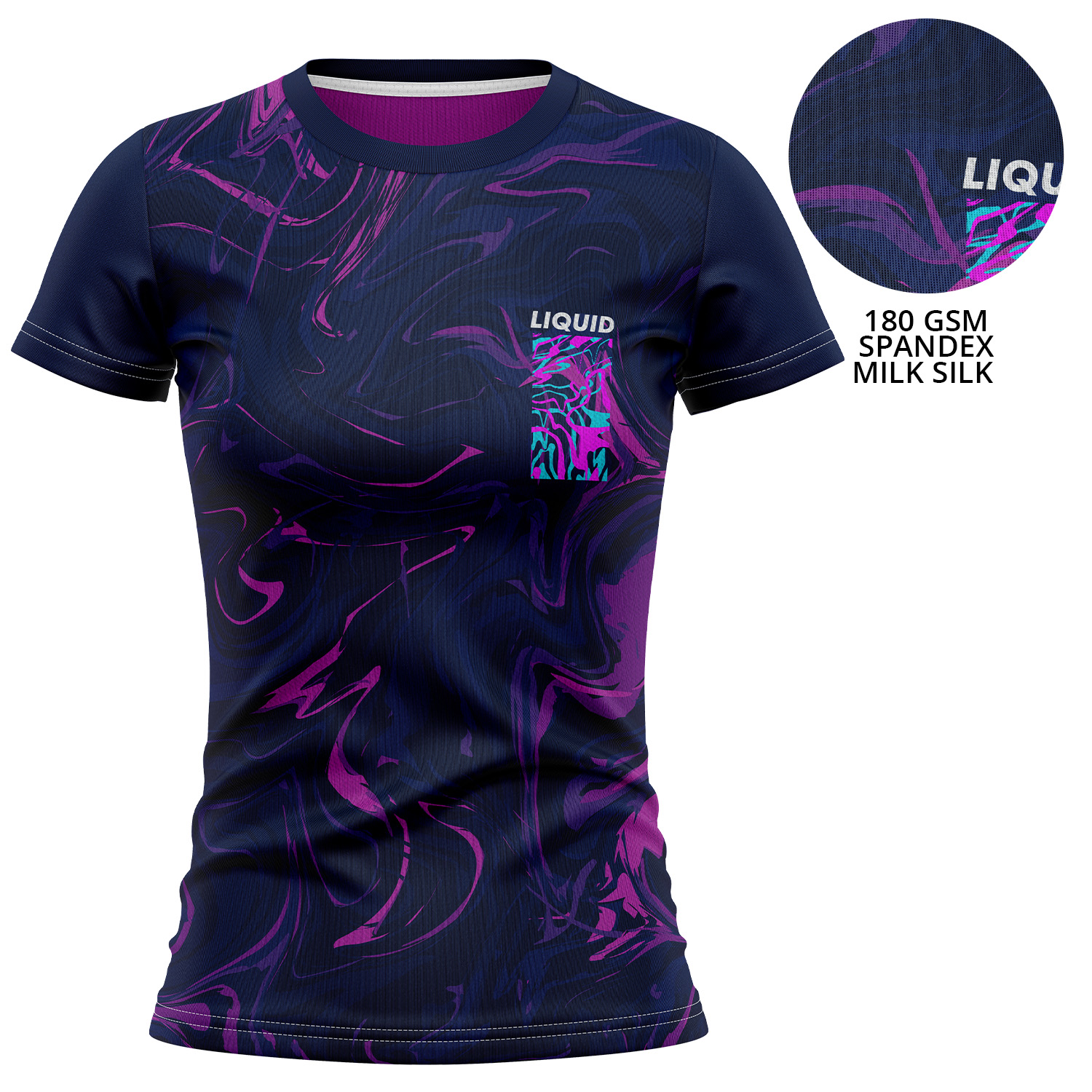 Women's 180 GSM Spandex Milk Silk Sublimation Performance T-shirt