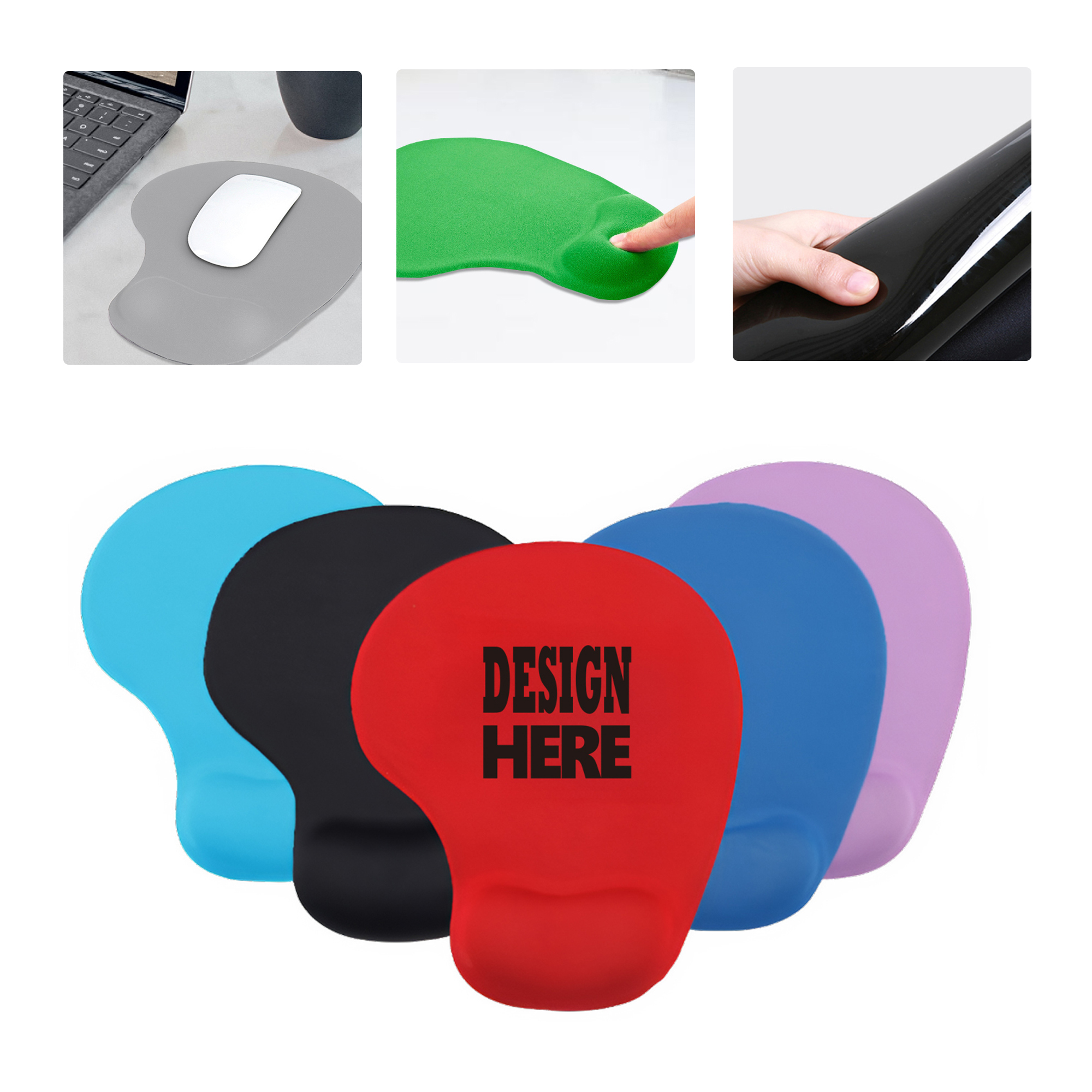 MOQ50 Ergonomic Silicone Wrist Support Mouse Pad for Office