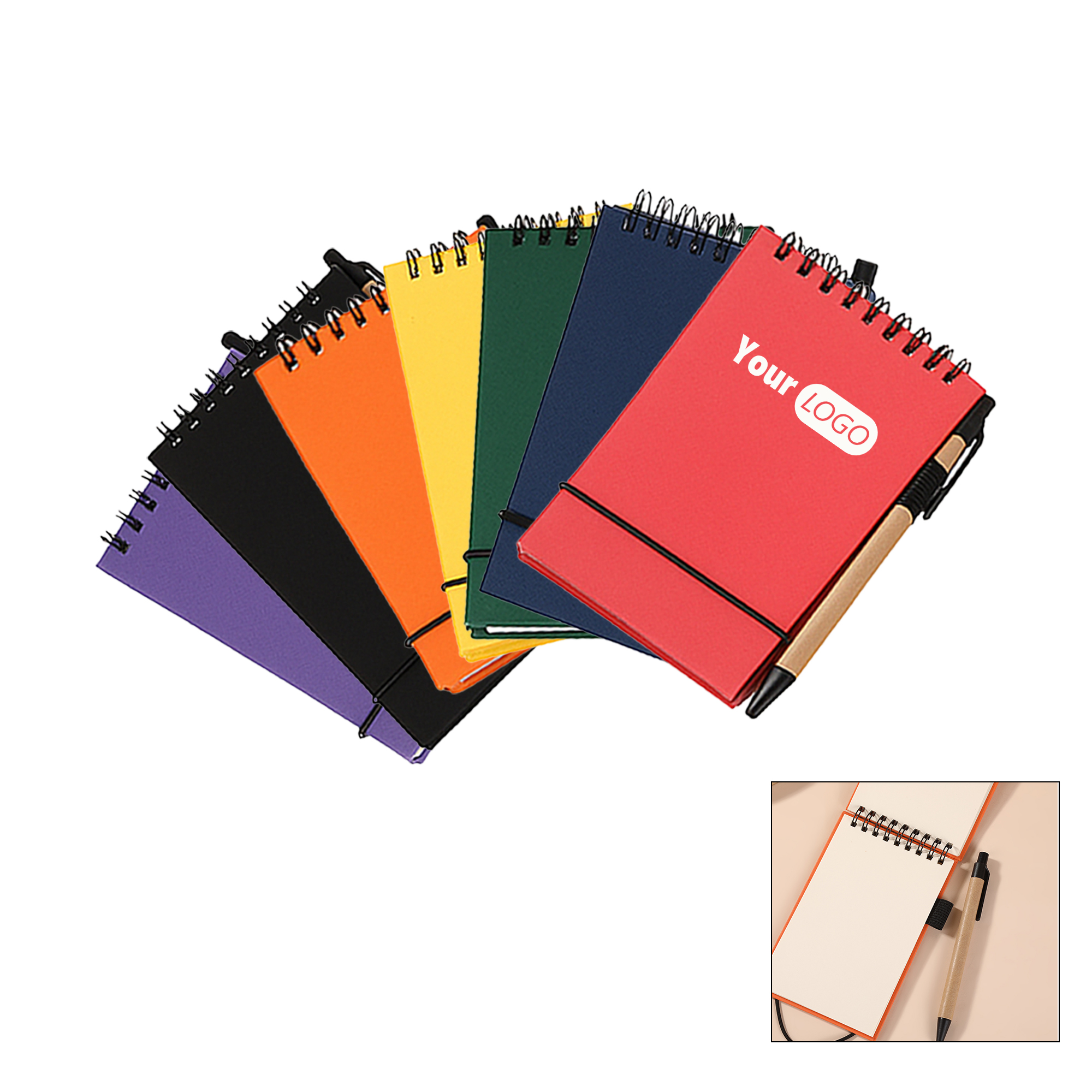 Spiral Bound Notepad with Pen 12
