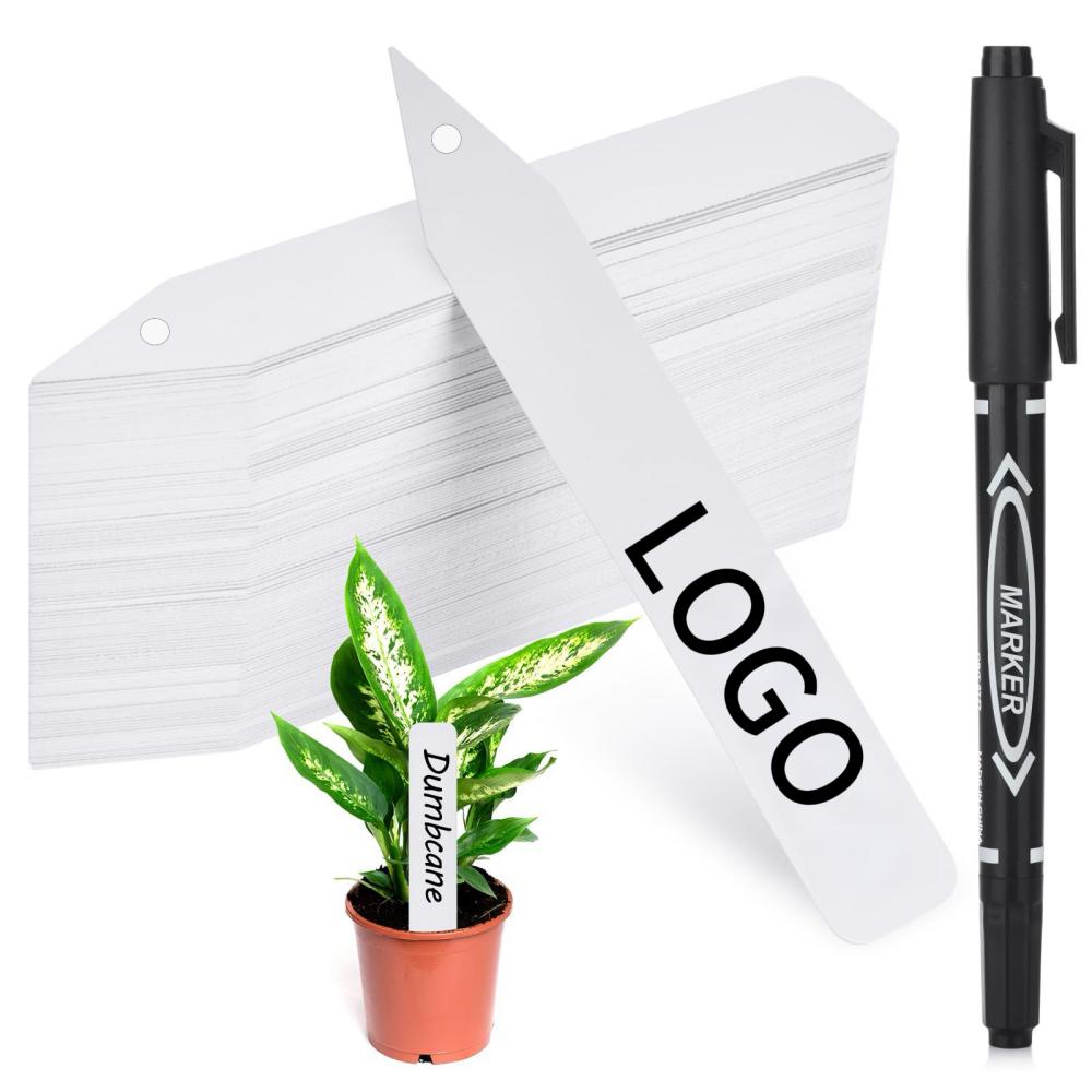 4" Waterproof Pvc Plant Labels W/ Marker Pen & Hole