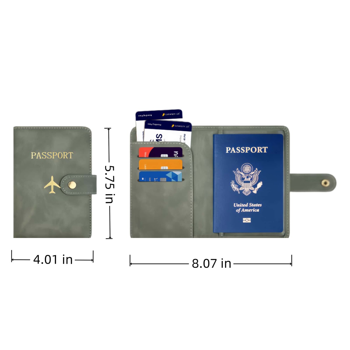 Simple Multifunctional PU Leather Passport Holder 5