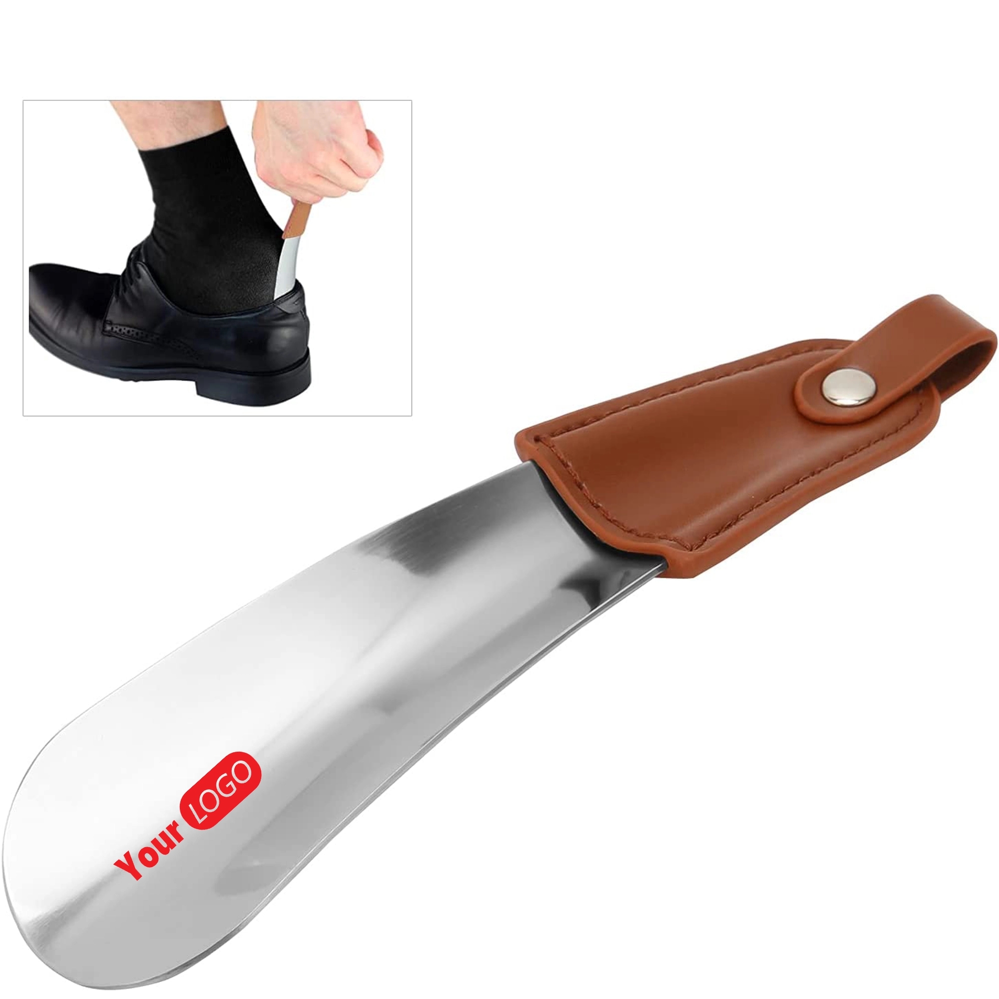 Protable Travel Shoe Horn with PU Leather Handle 6