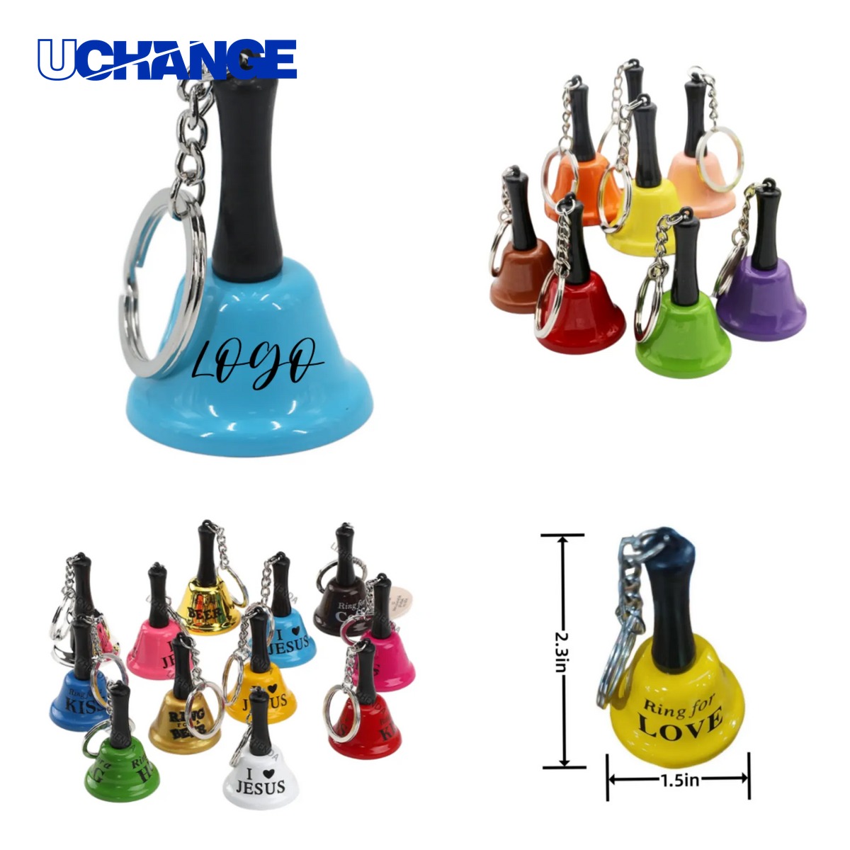 Mini Metal Handbell Keychain