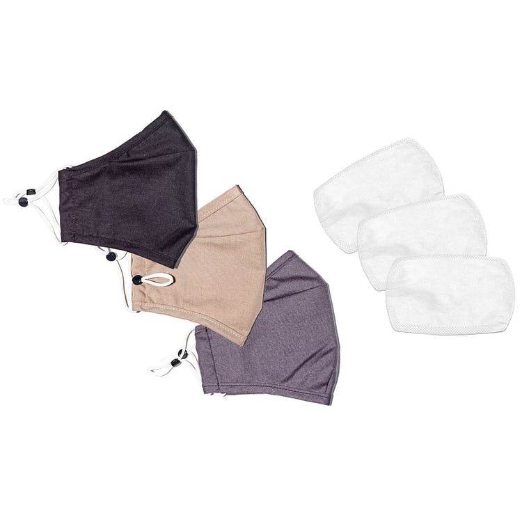 Woven Reusable Face Masks - Filters Adjustable Ear Loops 3 Pieces 3