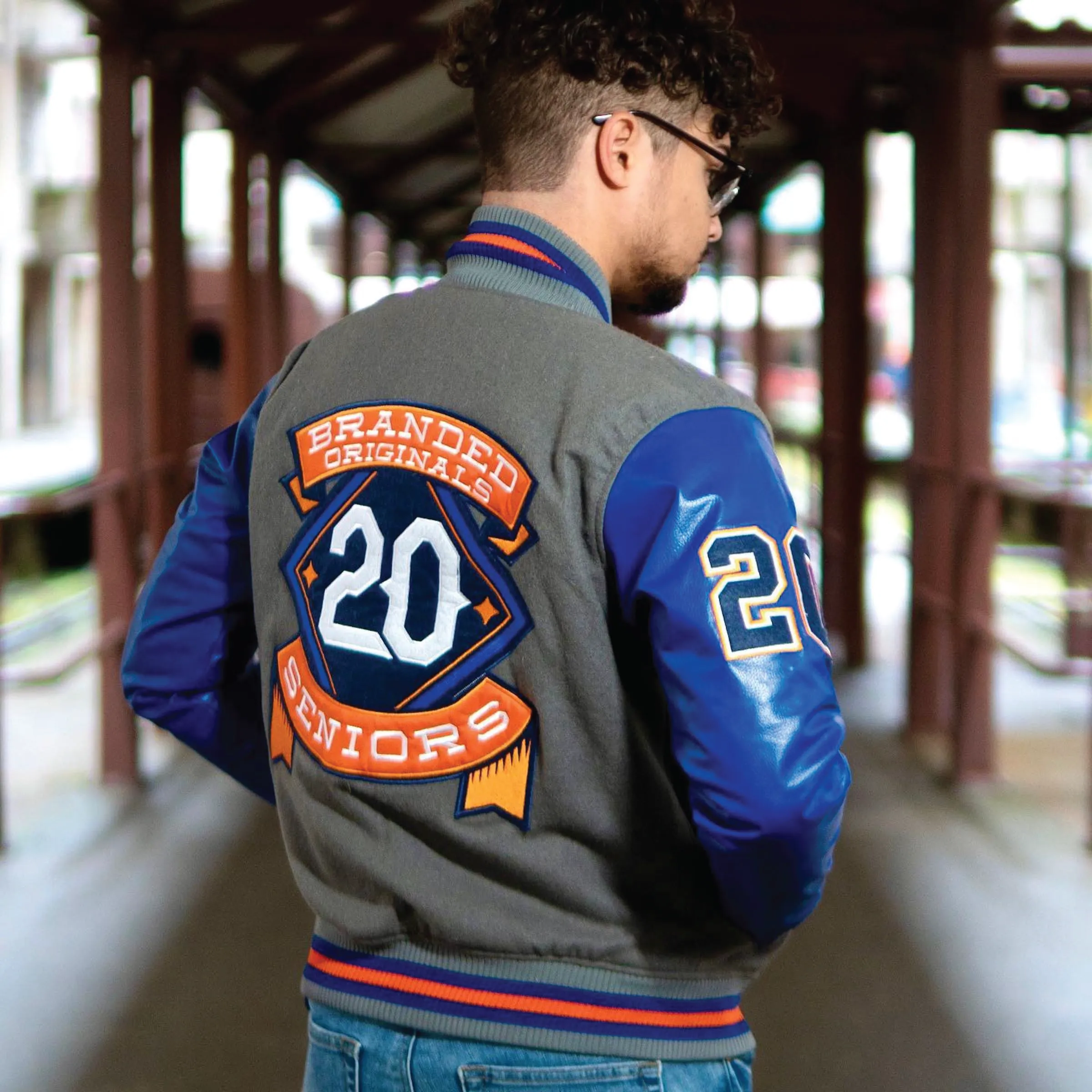 Vegan Leather and Wool Varsity Letterman Jacket 21
