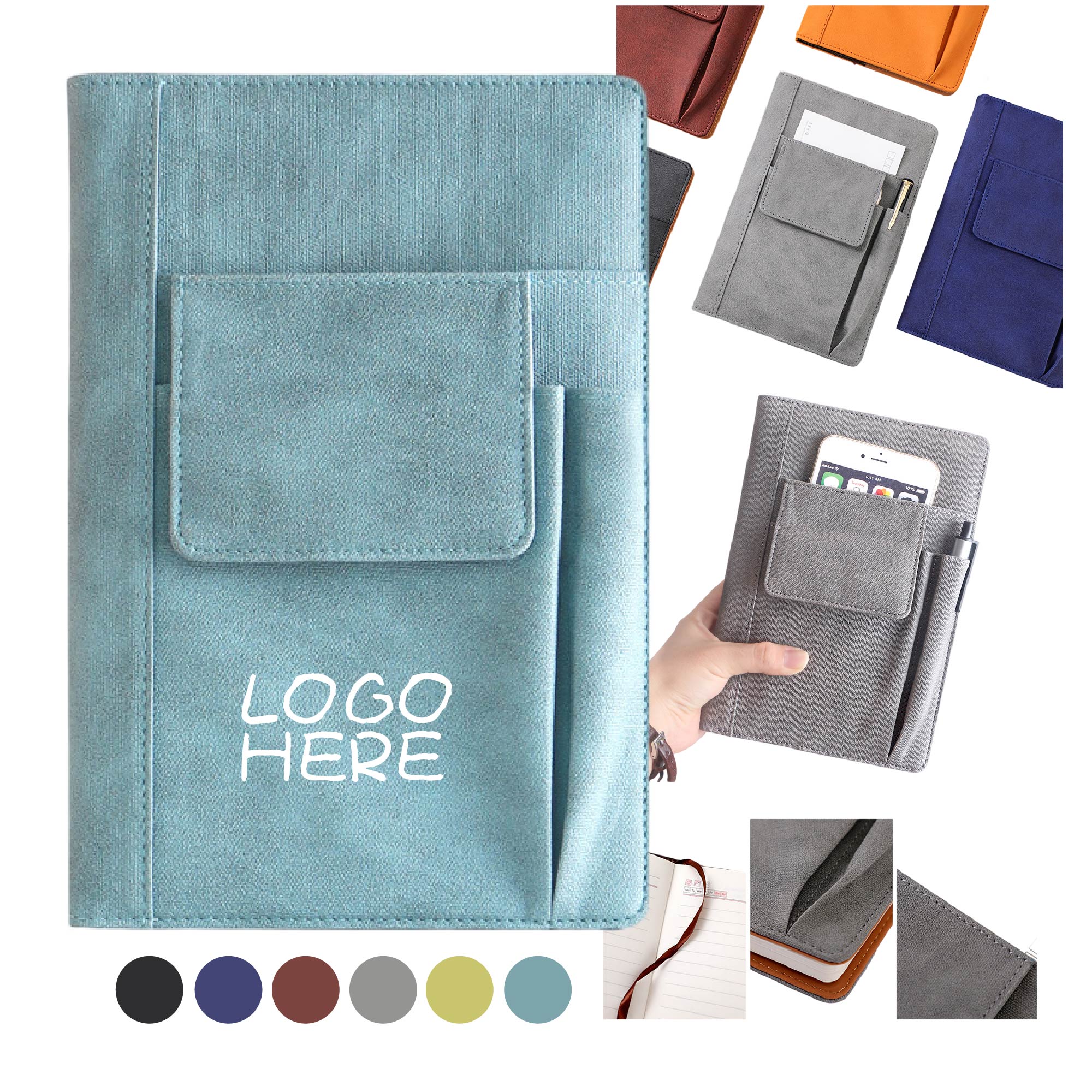 A5 Notebook w/Phone Pocket