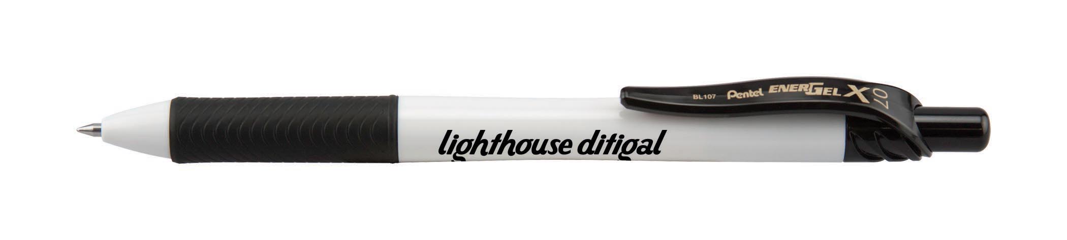 EnerGel-X® White Barrel Retractable Gel Ink Pen-Silk-Screen 2
