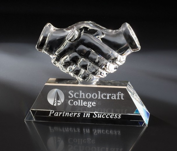Designer Crystal Hand Shake Award