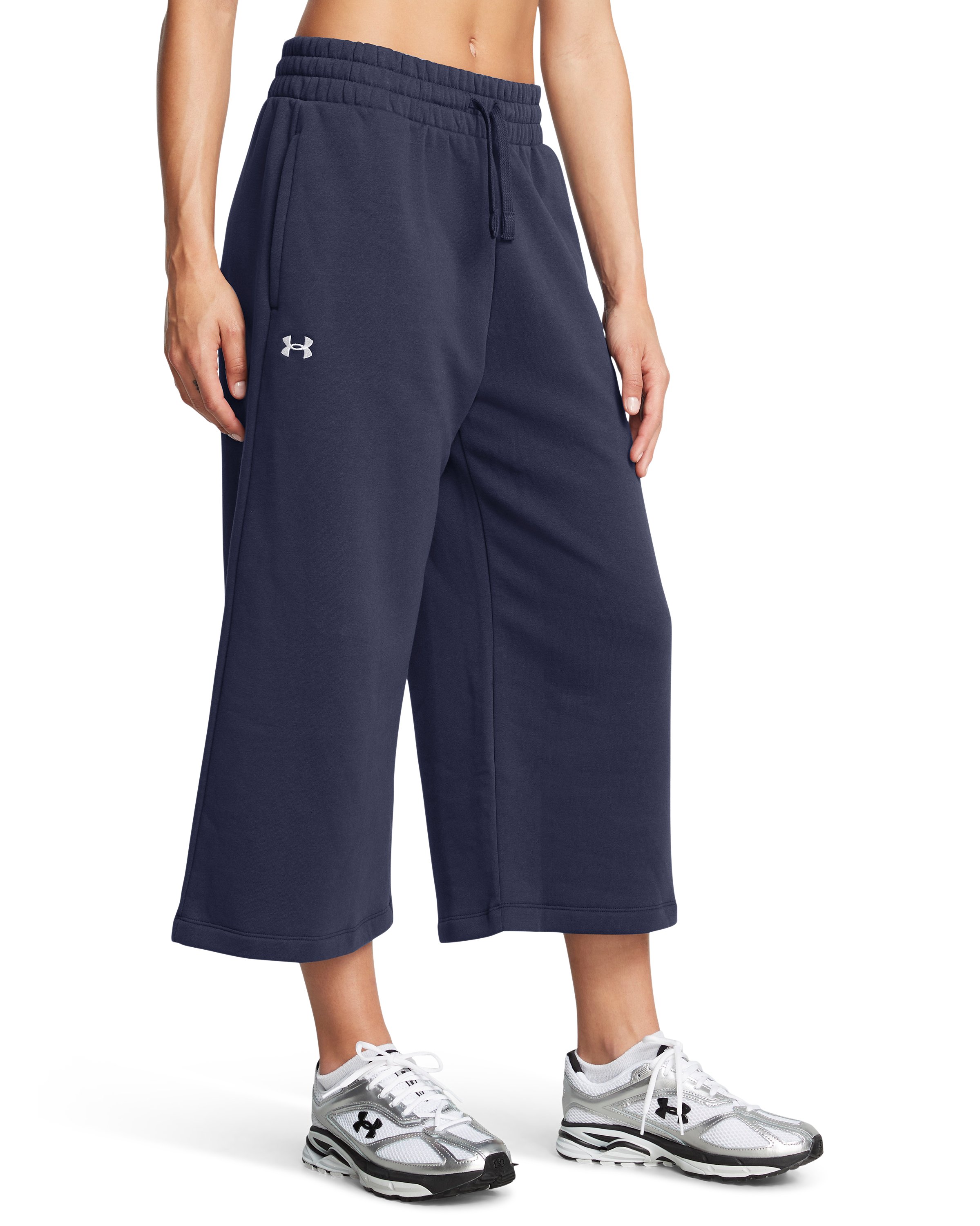 UA Rival Fleece Women's Wide Leg Crop Pants 3