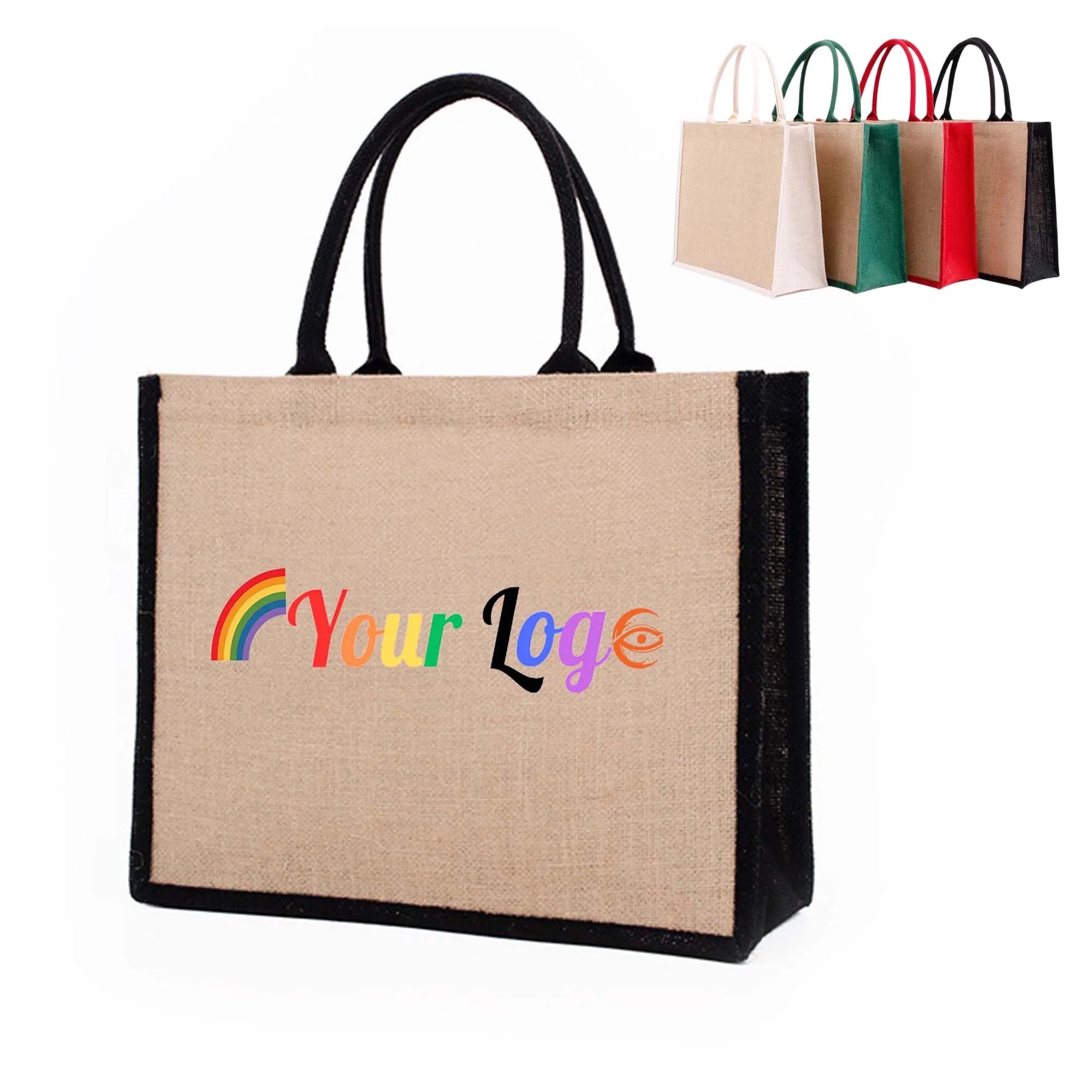 MOQ50 Jute Tote Bag, custom tote bag with logo imprint 12