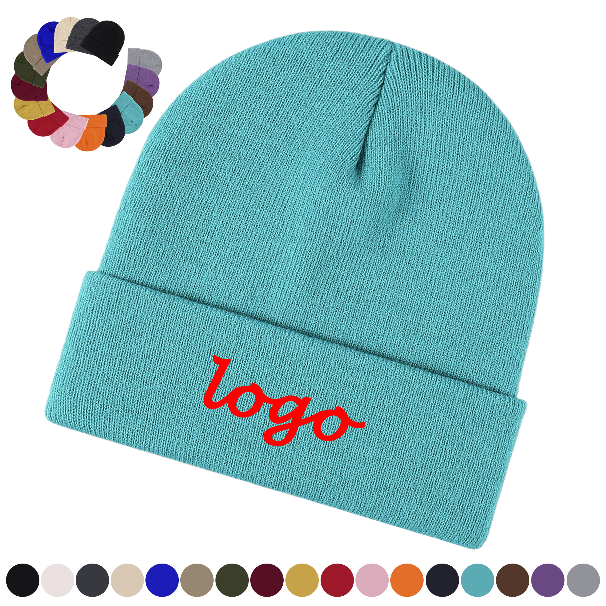 Winter Thermal Embroidered Beanie for Women Men MOQ20 2