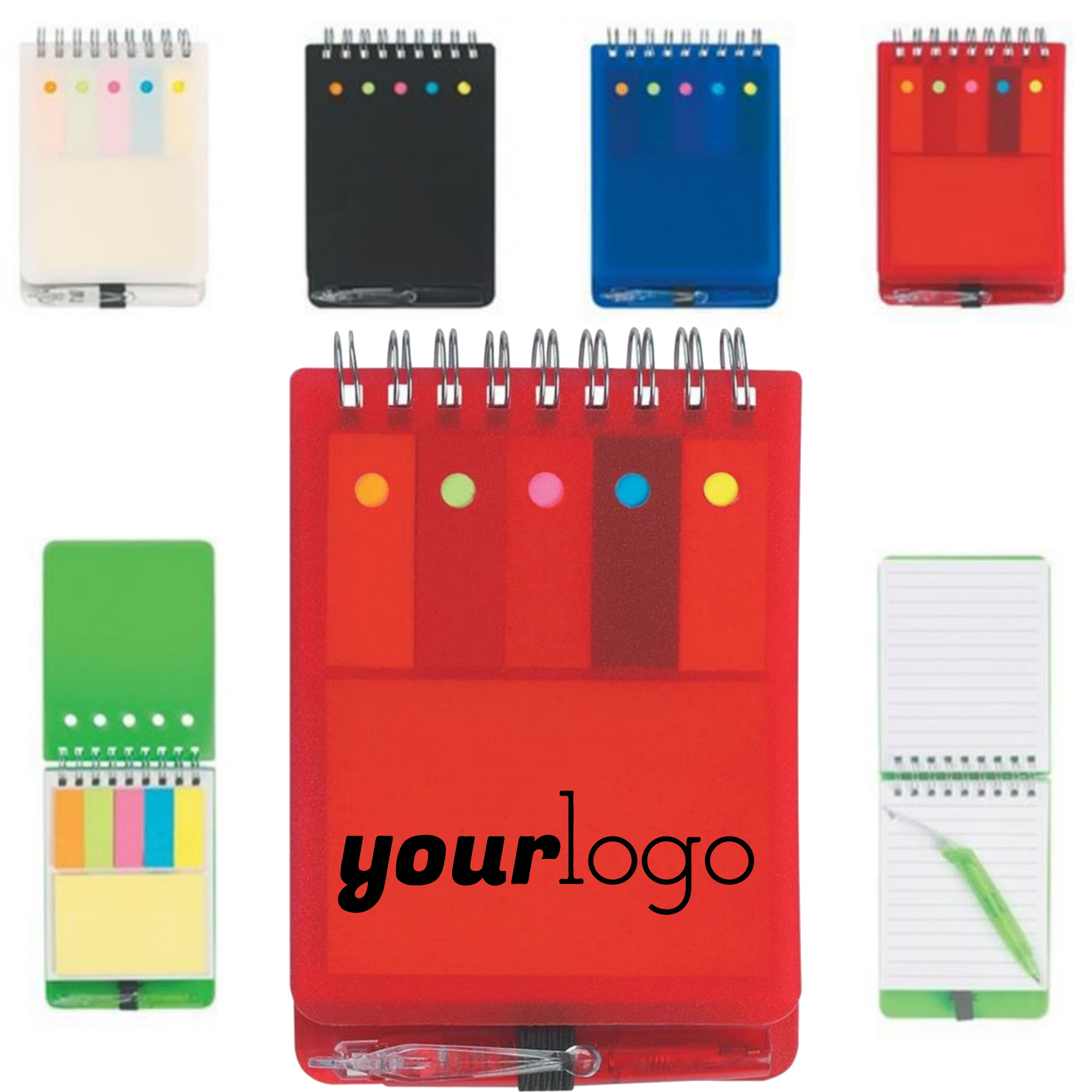 All - in - One Spiral Notebook: Sticky Notes, Writing Pad & Pen Included 9