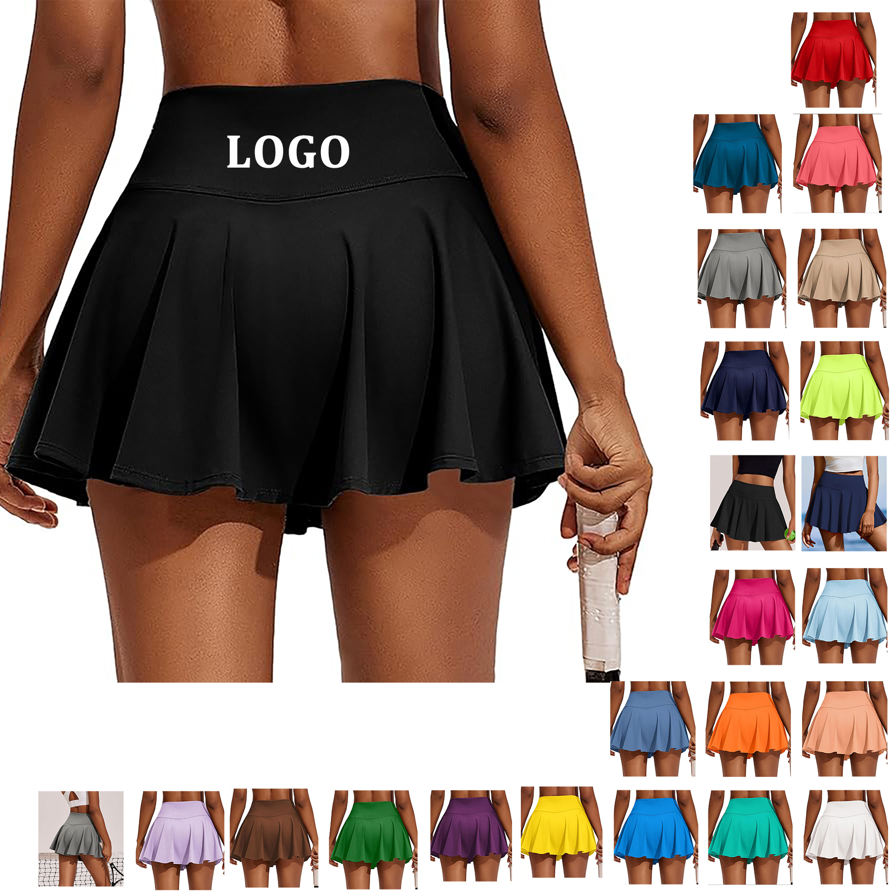Women's Tennis Skirt Pleated Sports Skirt With Pockets 13