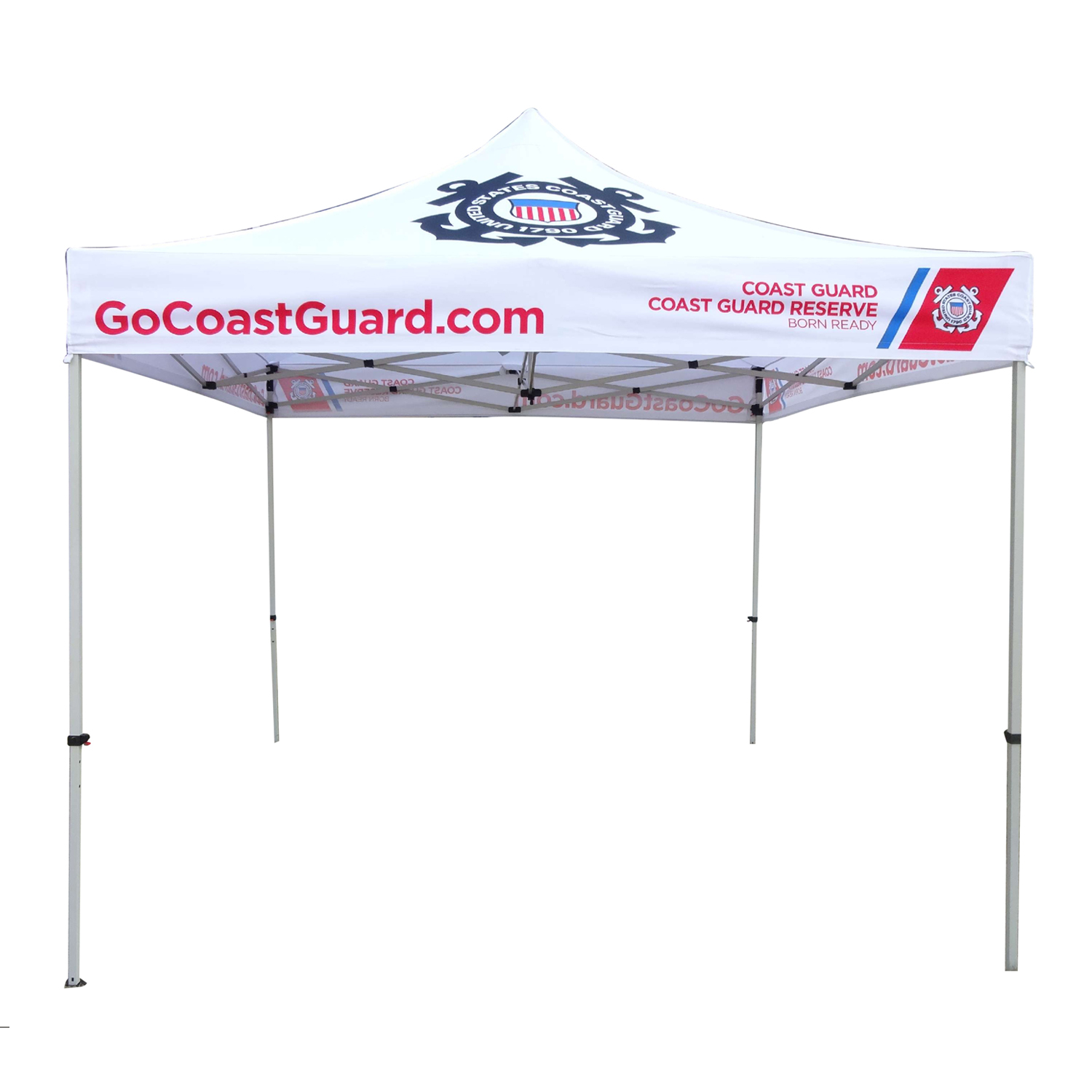 48Hr Quick Ship - 10' Steel Tent Kit, Includes Steel Frame, Sublimated Canopy, Case, Grass Stake Kit 22