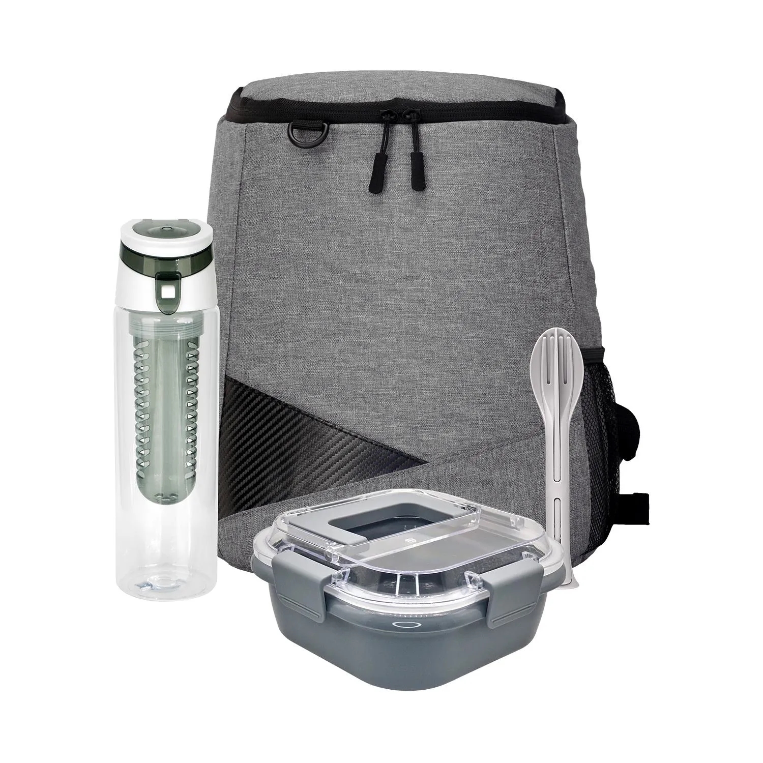 Trendy Lunch Box & Utensil Backpack Set 4