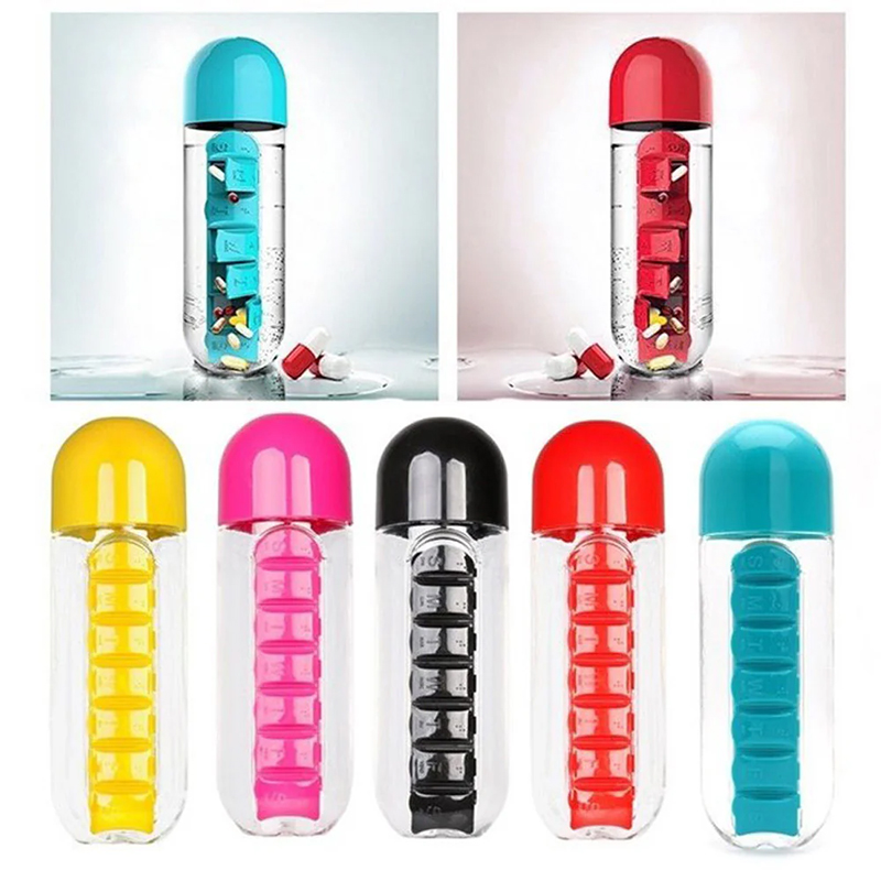 20Oz Water Bottle W/ Built In Pill Storage