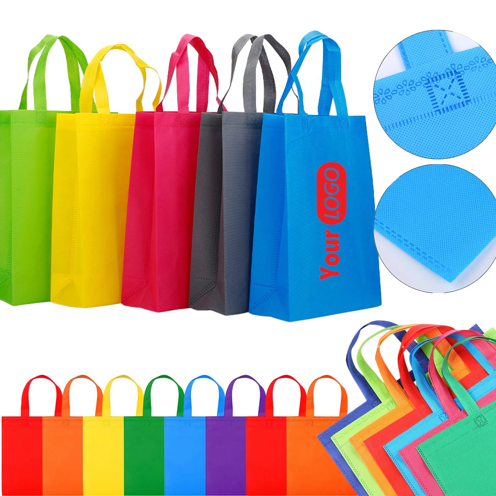 MOQ 20PCS Printed Promotional Reusable Shopping Nonwoven Bag 10