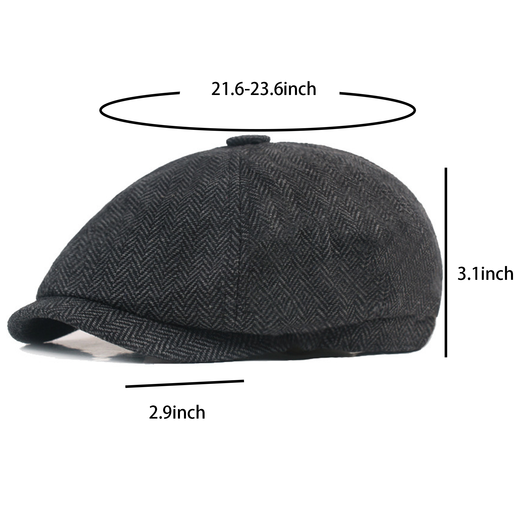 Cotton Flat Beret Cap Adjustable Size 11