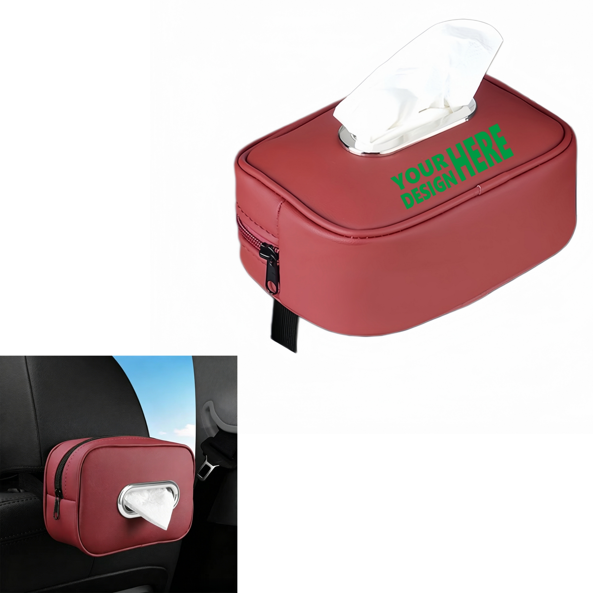 Leather Car Seat Back Tissue Dispenser
