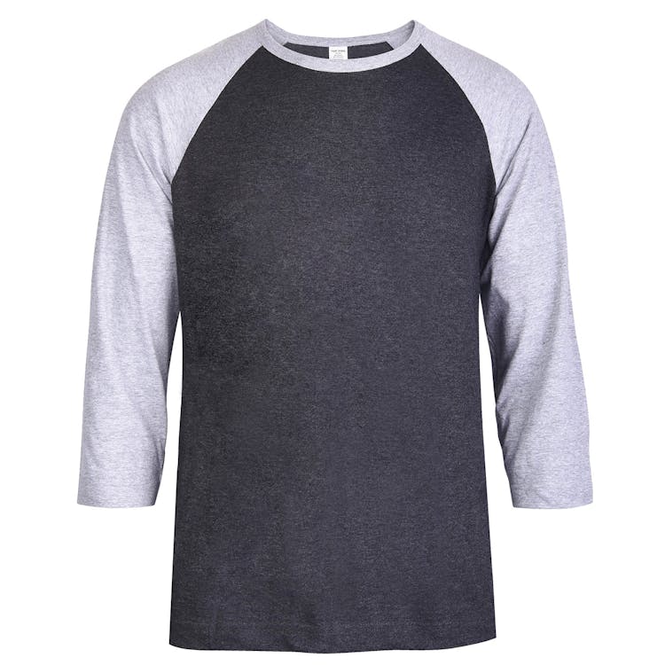Men's 3/4 Sleeve Baseball T-Shirt - Medium Gray/Charcoal 3