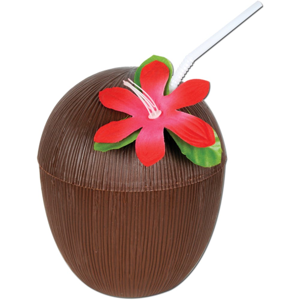 Plastic Coconut Cups - Brown 16 oz 2