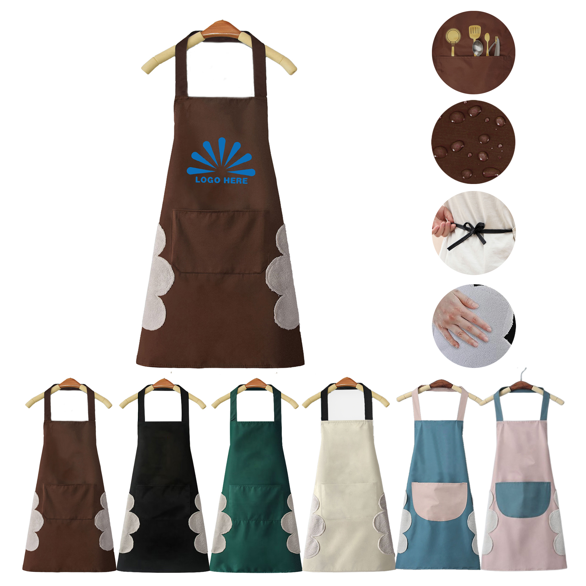 Waterproof Apron With Pocket And Hand Wipe
